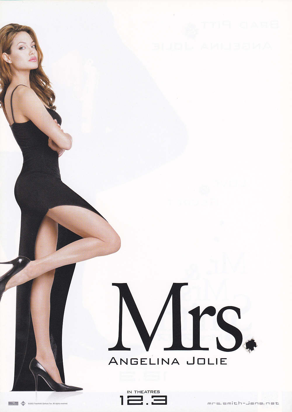 Mr & Mrs Smith Japanese Chirashi Mini Ad-Flyer Poster 2005 C Jolie Pitt