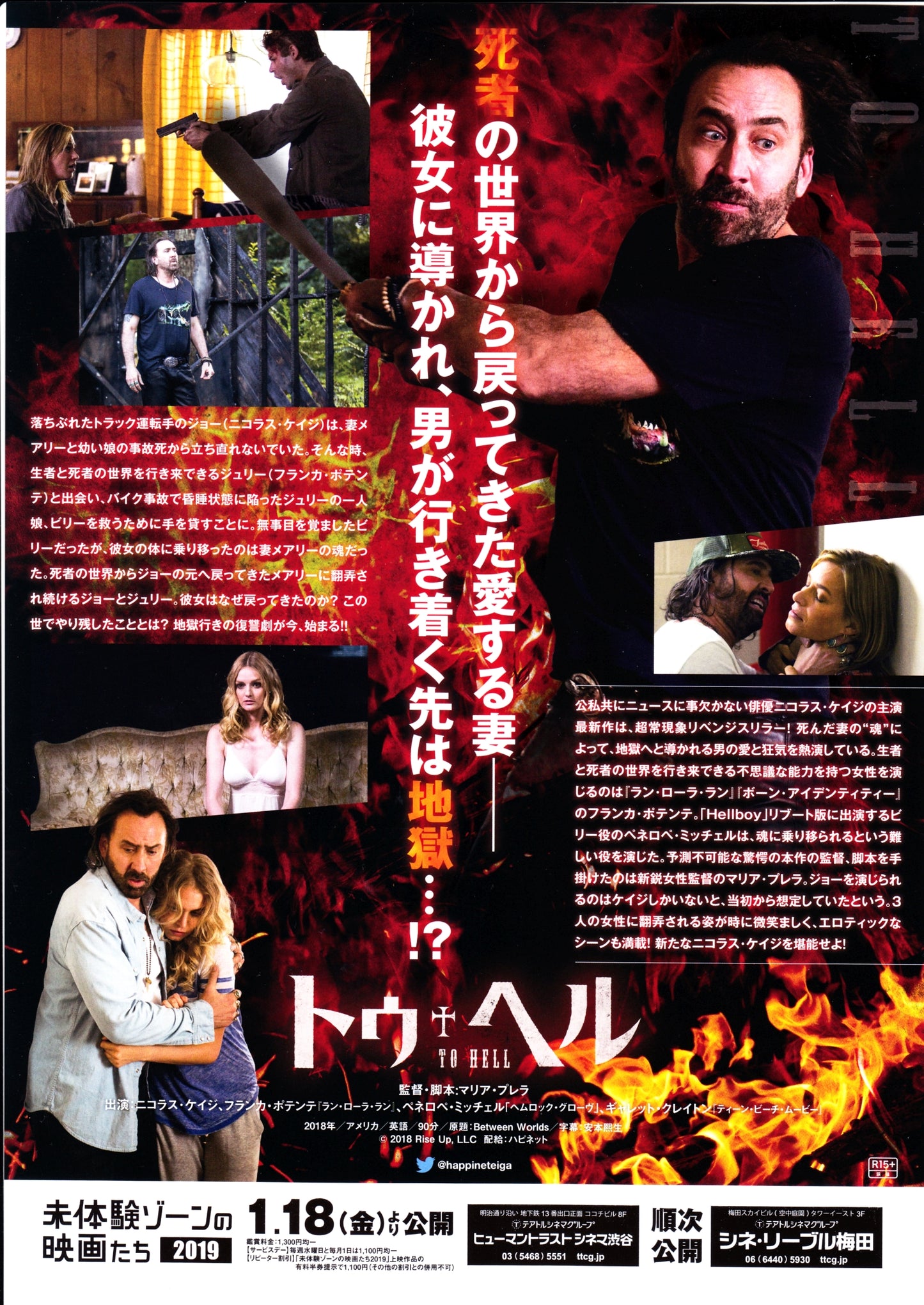 Between Worlds Japanese Chirashi Mini Ad-Flyer Poster 2018 Nicolas Cage