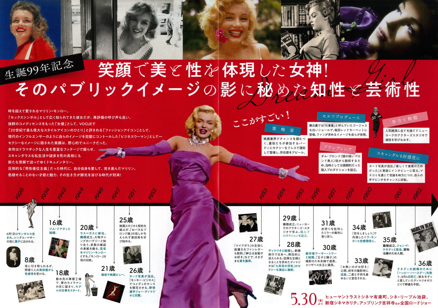 Dream Girl The Making of Marilyn Monroe Japanese Chirashi Mini Ad-Flyer Poster 2022