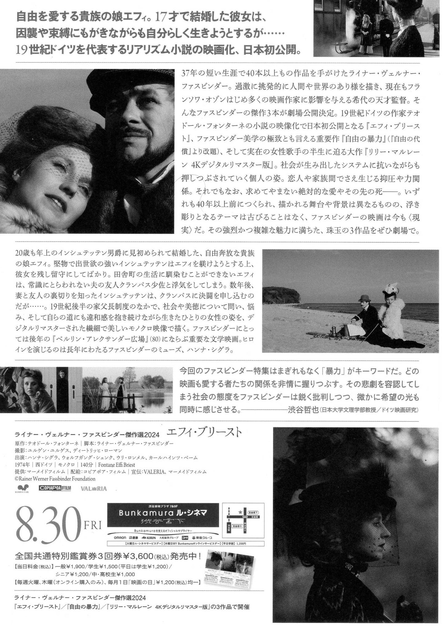 Fontane Effi Briest Japanese Chirashi Mini Ad-Flyer Poster 1974R Fassbinder
