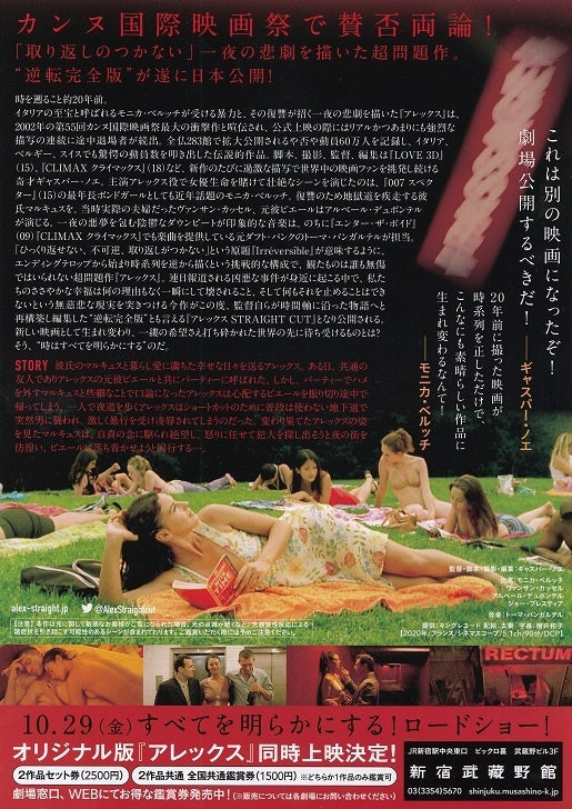 Irreversible Straight Cut Japanese Chirashi Mini Ad-Flyer Poster 2020 Gaspar Noe