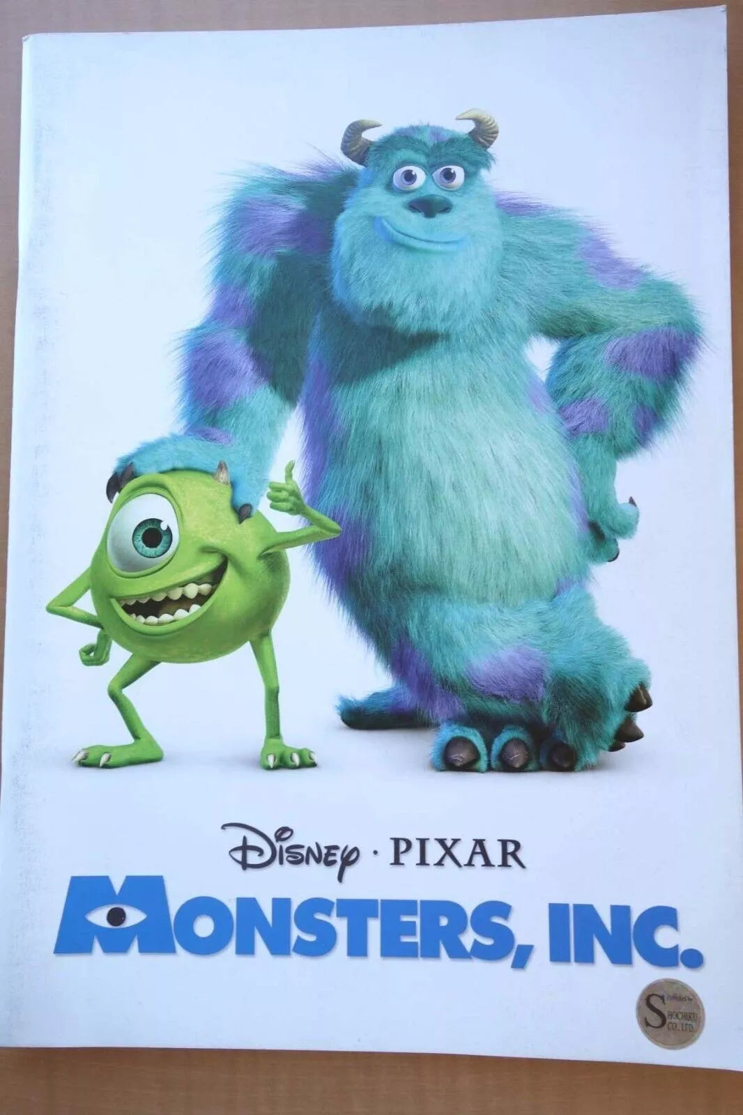 Monsters Inc. Japanese Anime Movie Program Pamphlet 2001 Disney Pixar