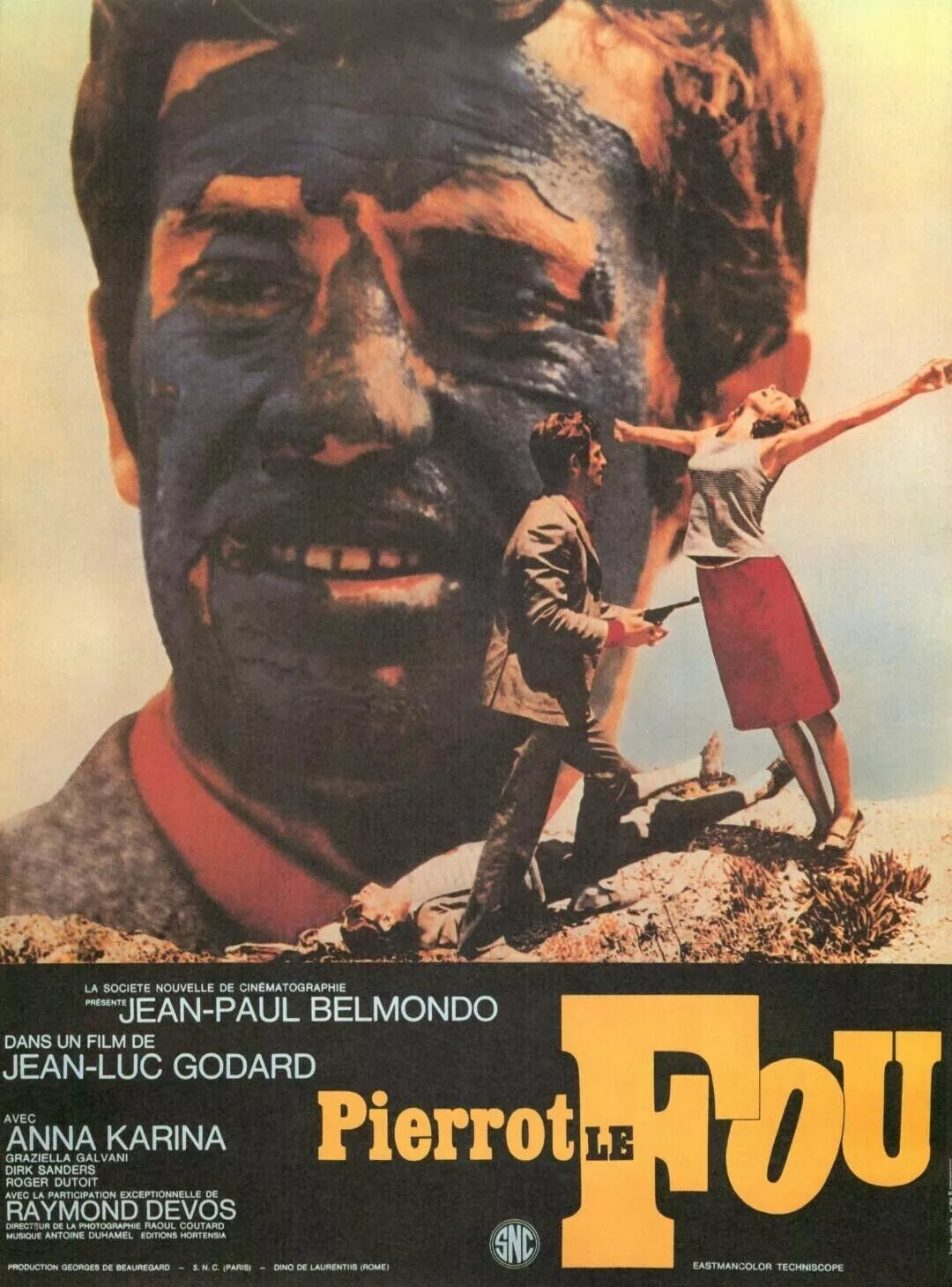 Pierrot Le Fou Japanese Chirashi Mini Ad-Flyer Poster 1965-1983R Godard