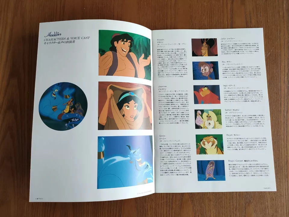 Aladdin Japanese Anime Movie Program Pamphlet 1992 Disney