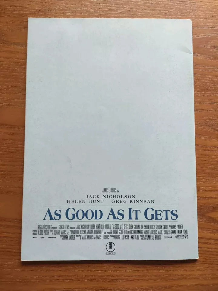 As Good As It Gets Japanese Movie Program Pamphlet 1997 Nicholson