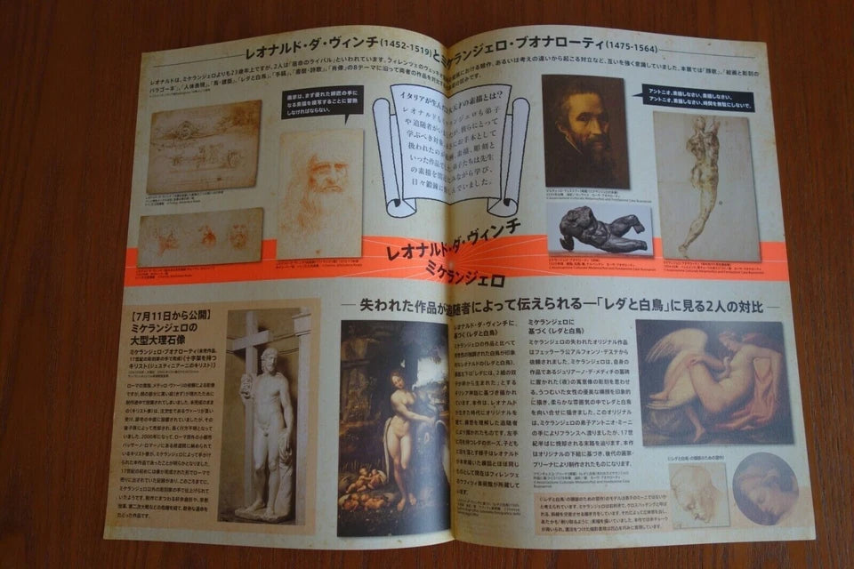 Da Vinci Michelangelo Exhibition Japanese Chirashi Mini Ad-Flyer Poster 2017 A4