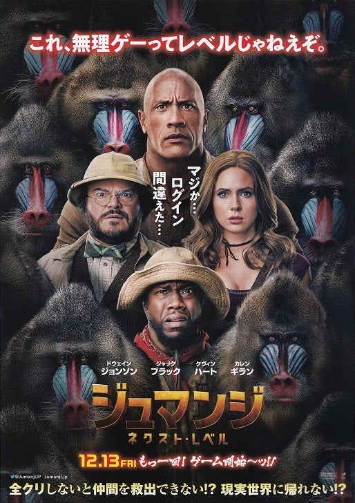 Jumanji The Next Level Japanese Chirashi Mini Ad-Flyer Poster 2019