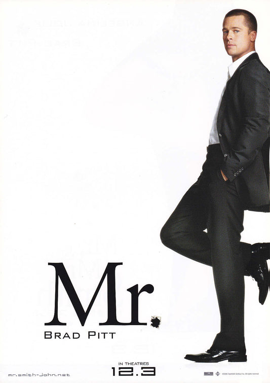 Mr & Mrs Smith Japanese Chirashi Mini Ad-Flyer Poster 2005 B Jolie Pitt
