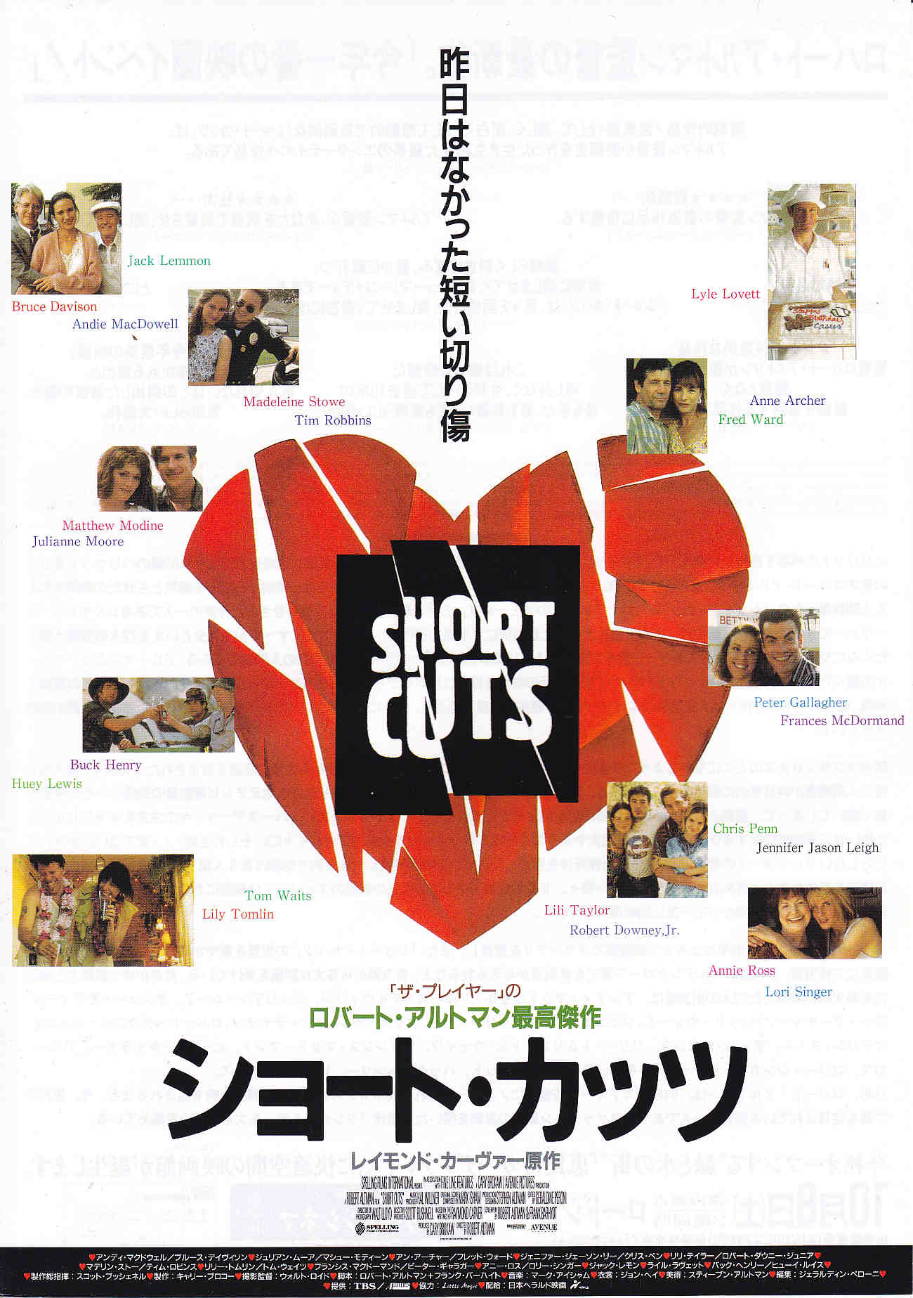 Short Cuts Japanese Chirashi Mini Ad-Flyer Poster 1993 Altman *