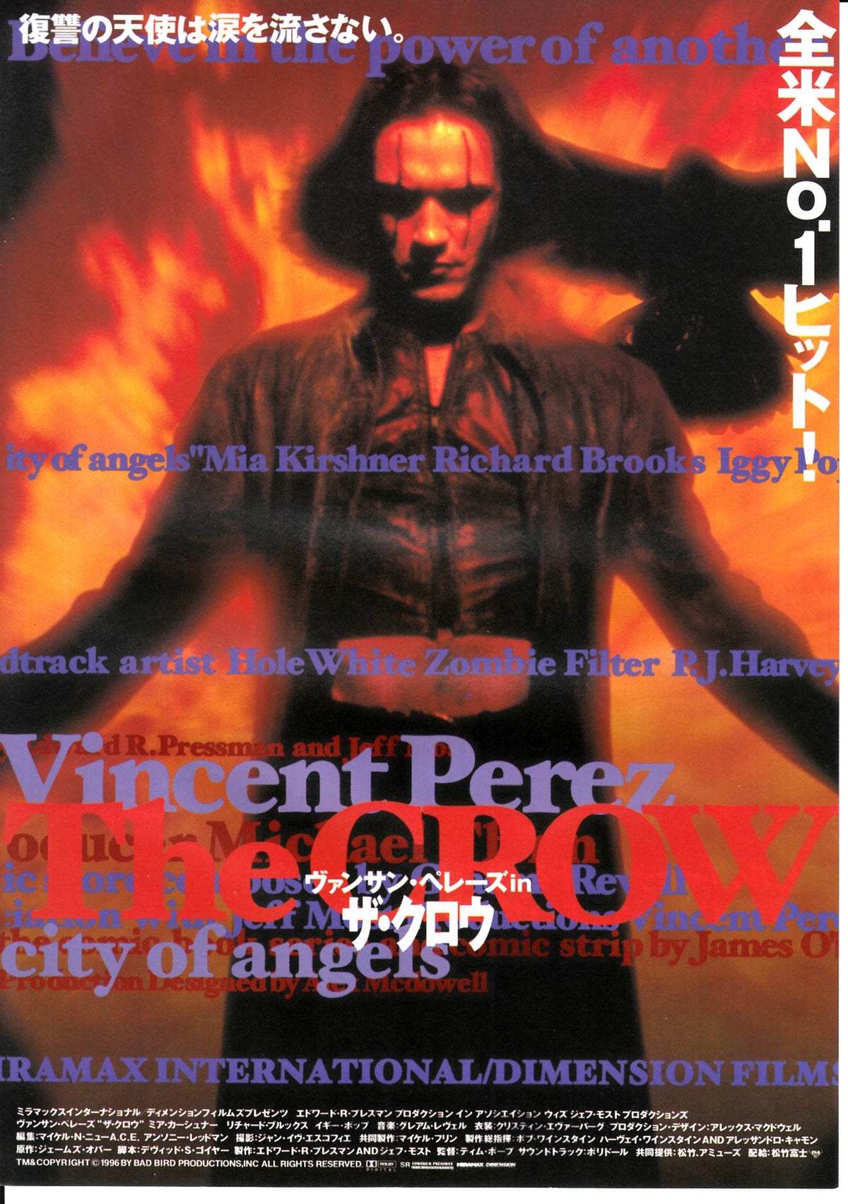 Crow City of Angels Japanese Chirashi Mini Ad-Flyer Poster 1996