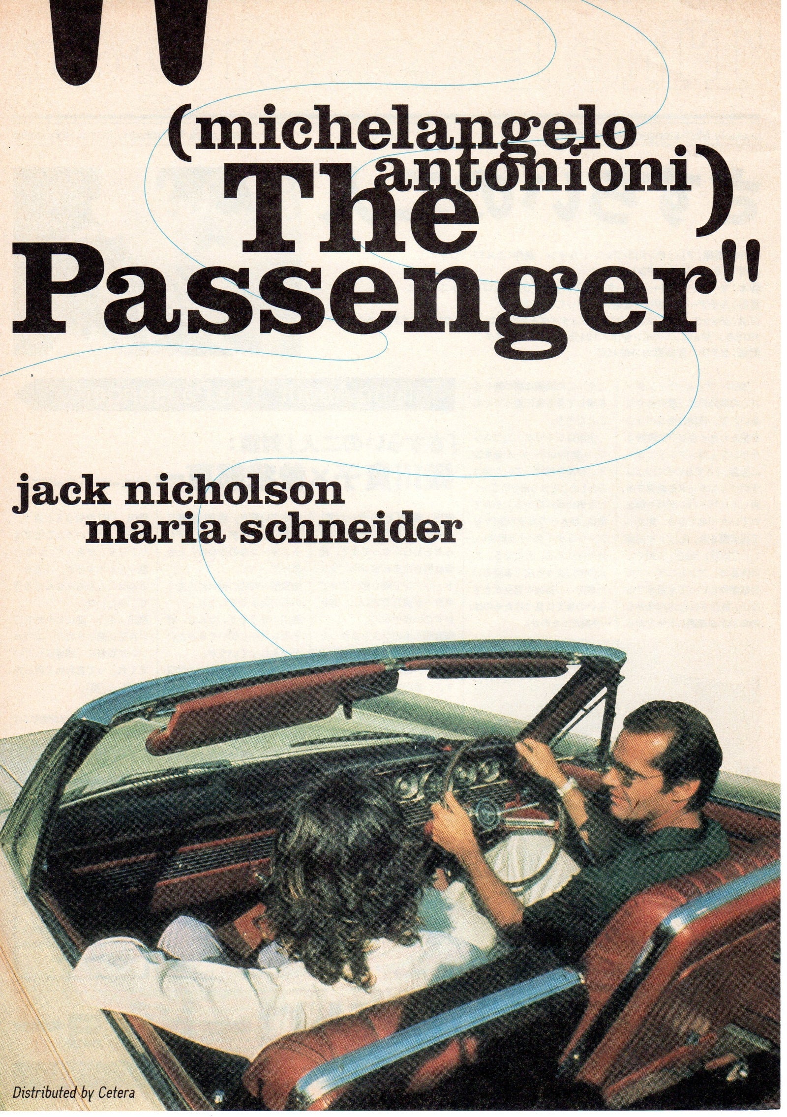 The Passenger Japanese Chirashi Mini Ad-Flyer Poster 1975R Antonioni
