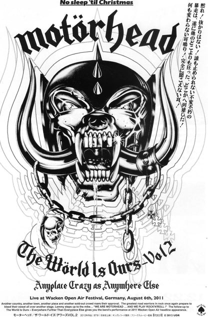 Motörhead The Wörld Is Ours - Vol 2 Japanese Chirashi Mini Ad-Flyer Poster 2012R