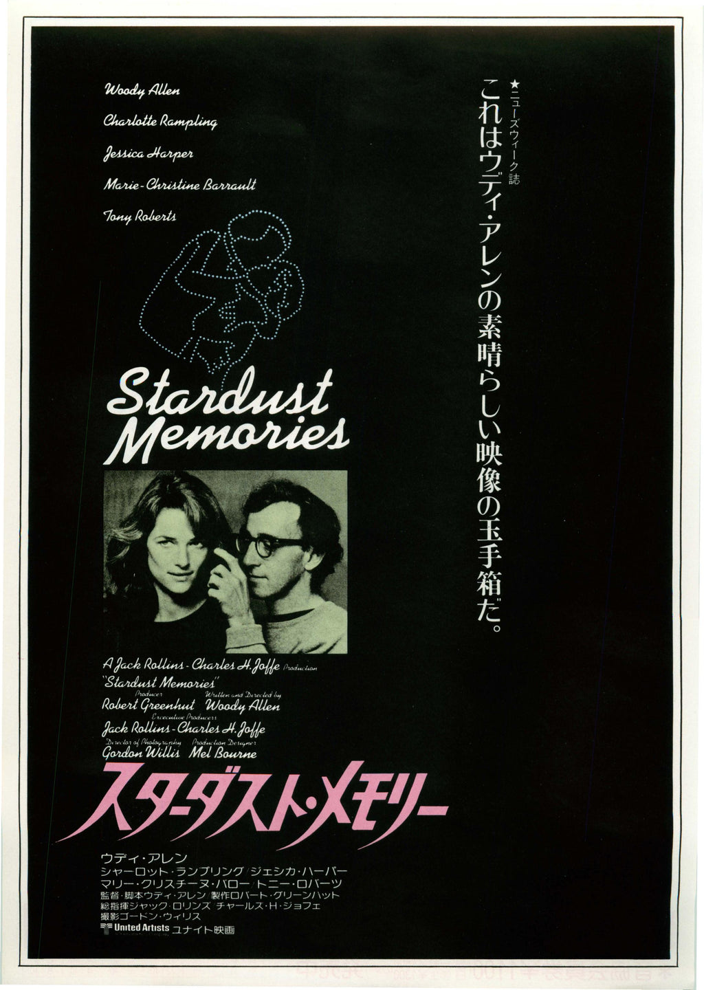 Stardust Memories Japanese Chirashi Mini Ad-Flyer Poster 1980 Woody Allen