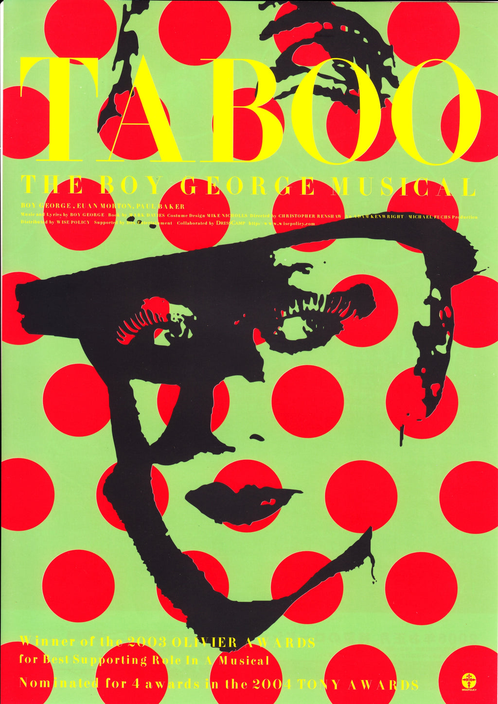 Taboo The Boy George Musical Japanese Chirashi Mini Ad-Flyer Poster 2003