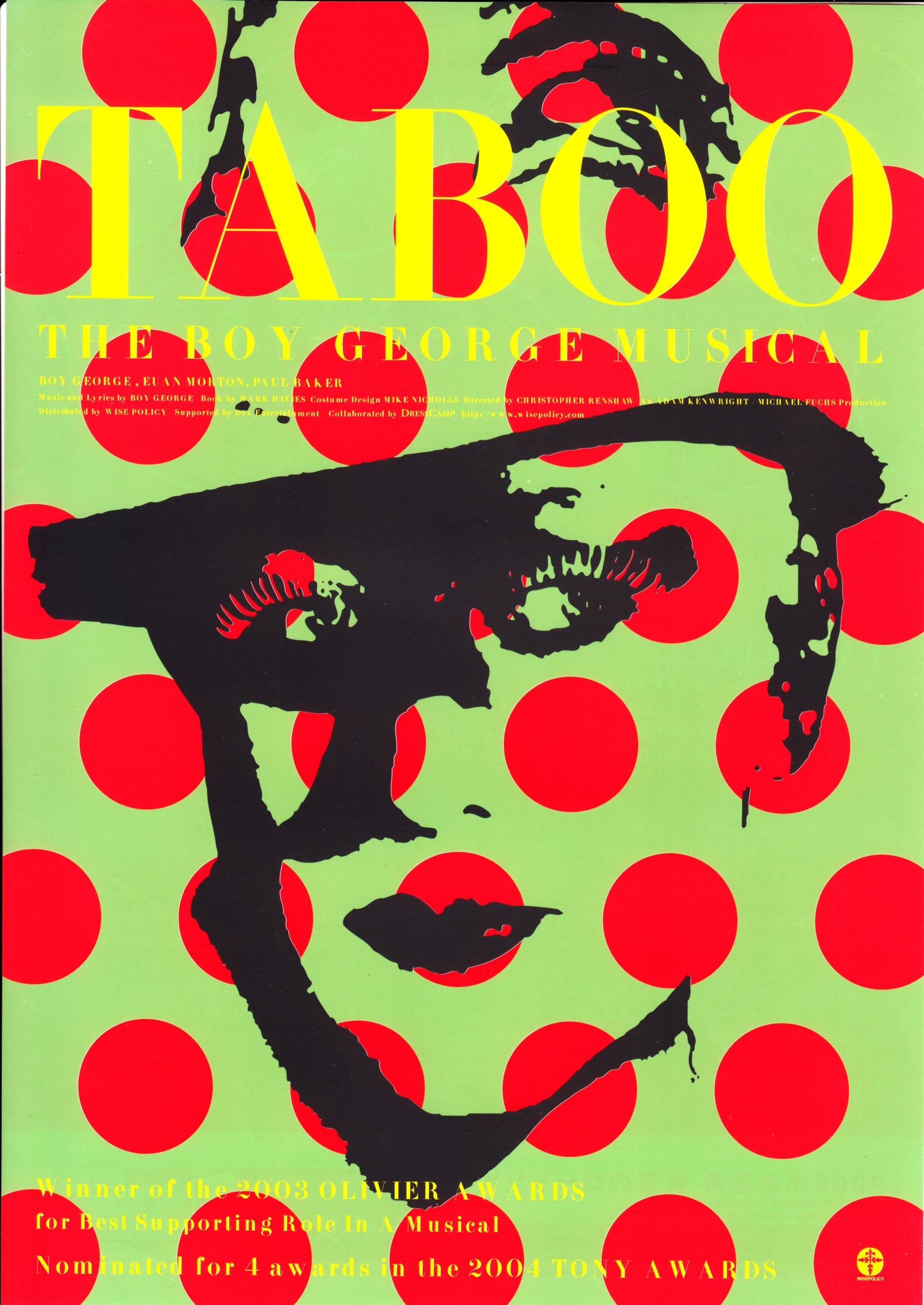 Taboo The Boy George Musical Japanese Chirashi Mini Ad-Flyer Poster 2003