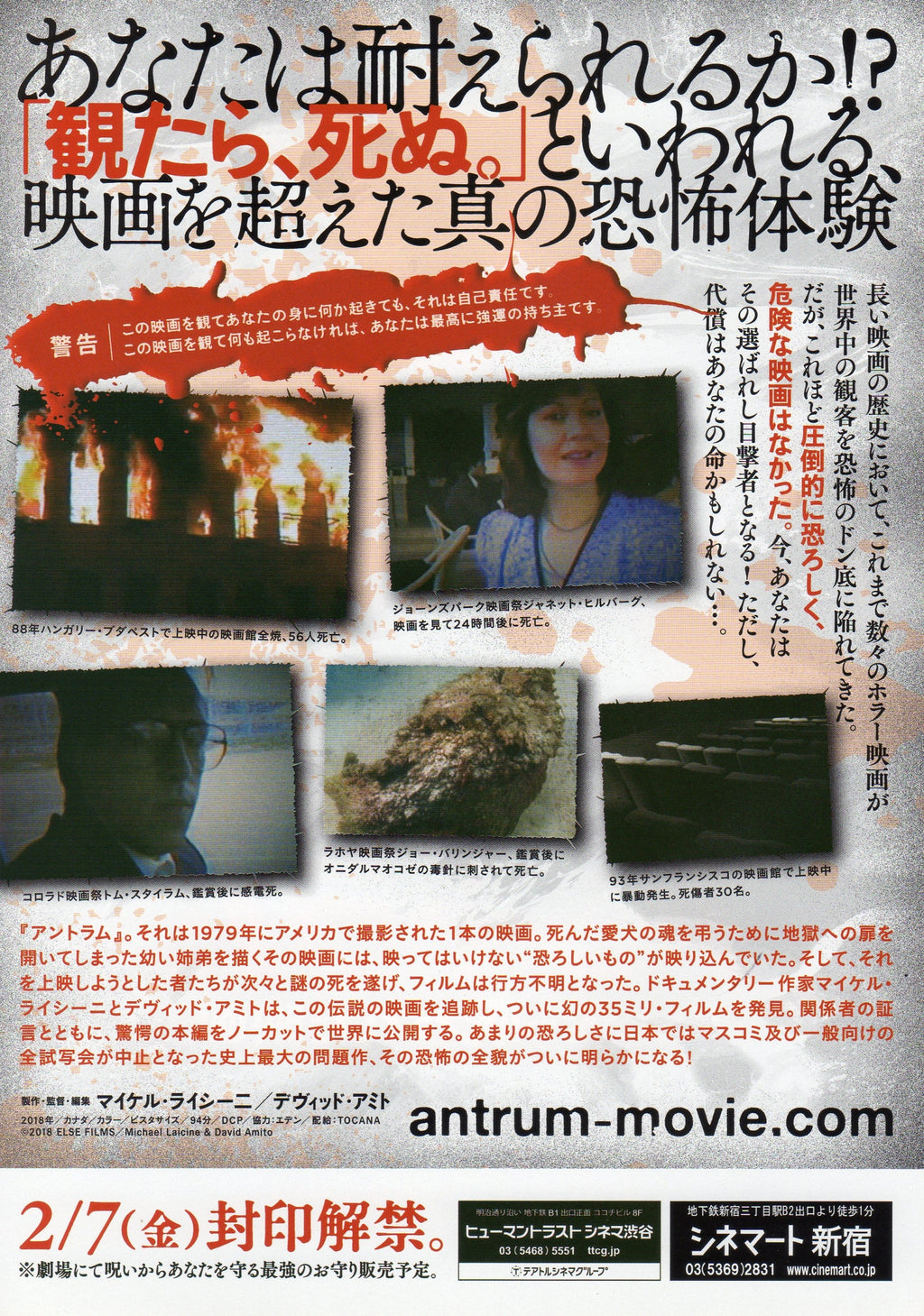 Antrum The Deadliest Film Ever Made Japanese Chirashi Mini Ad-Flyer Poster 2018 B