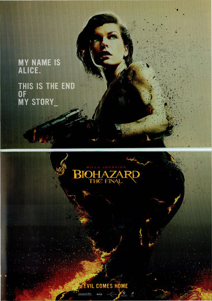 Resident Evil Final Chapter Japanese Chirashi Mini Ad-Flyer Poster 2016 4p B