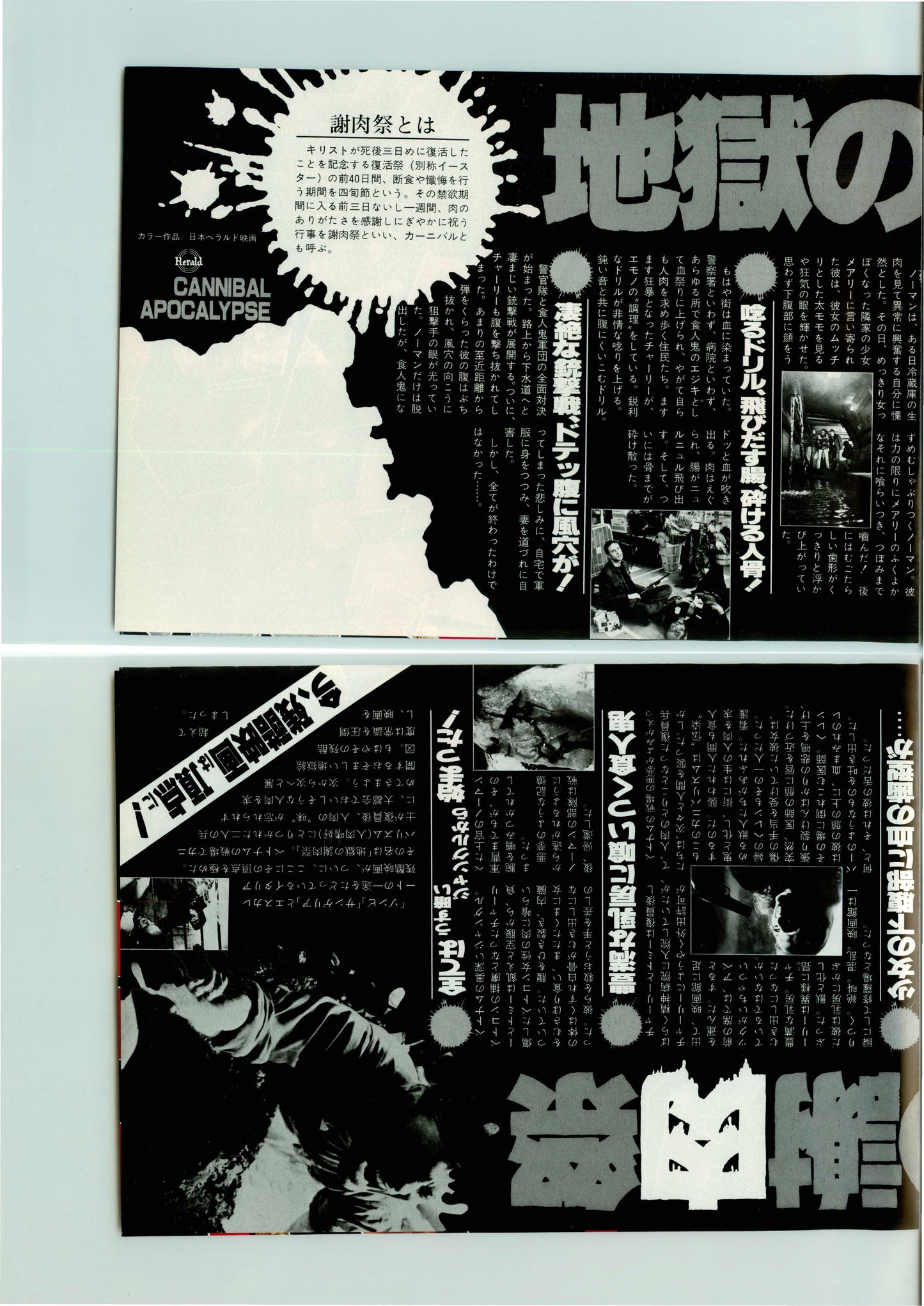 Cannibal Apocalypse Japanese Chirashi Mini Ad-Flyer Poster 1980 4 pages