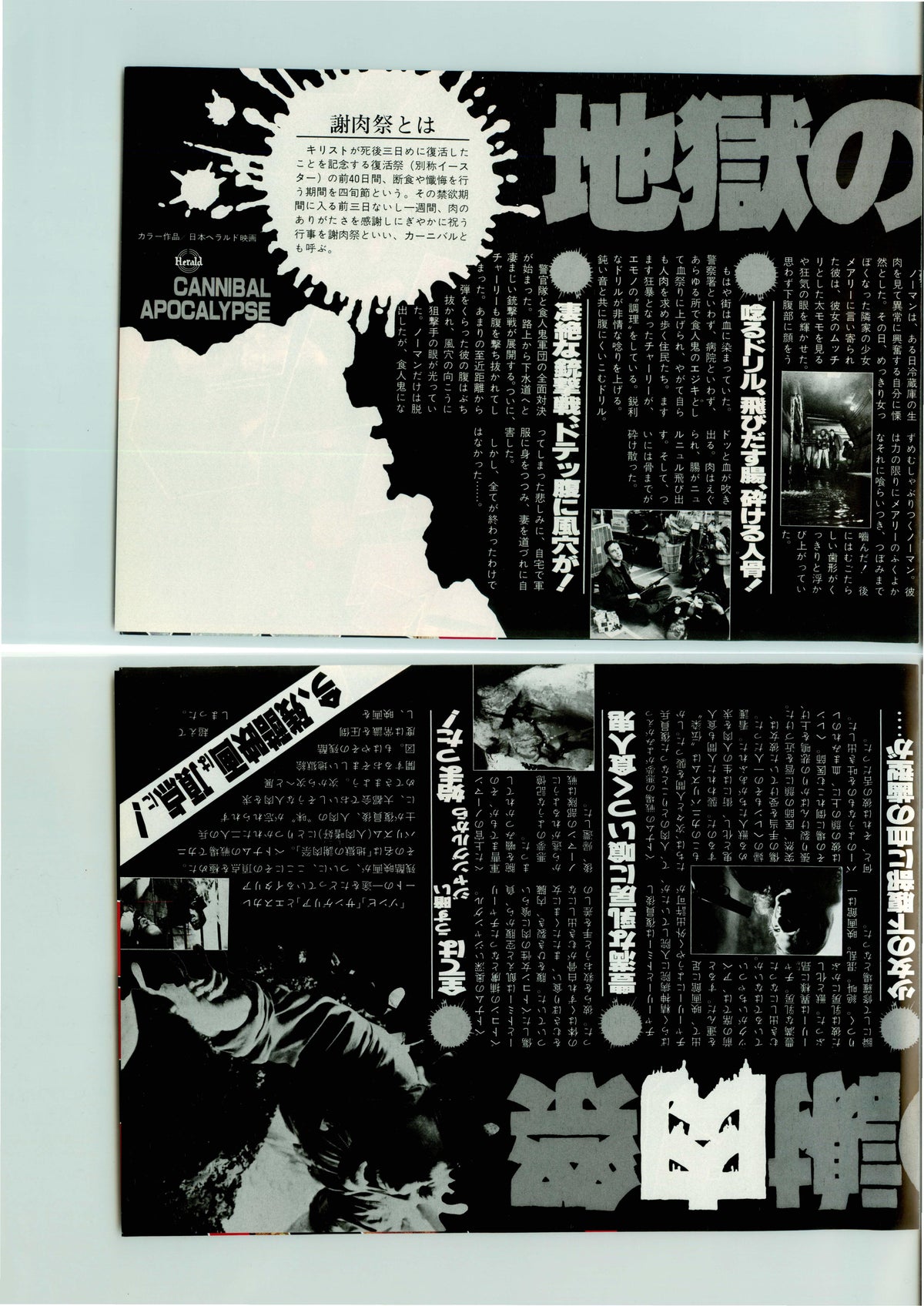 Cannibal Apocalypse Japanese Chirashi Mini Ad-Flyer Poster 1980 4 pages