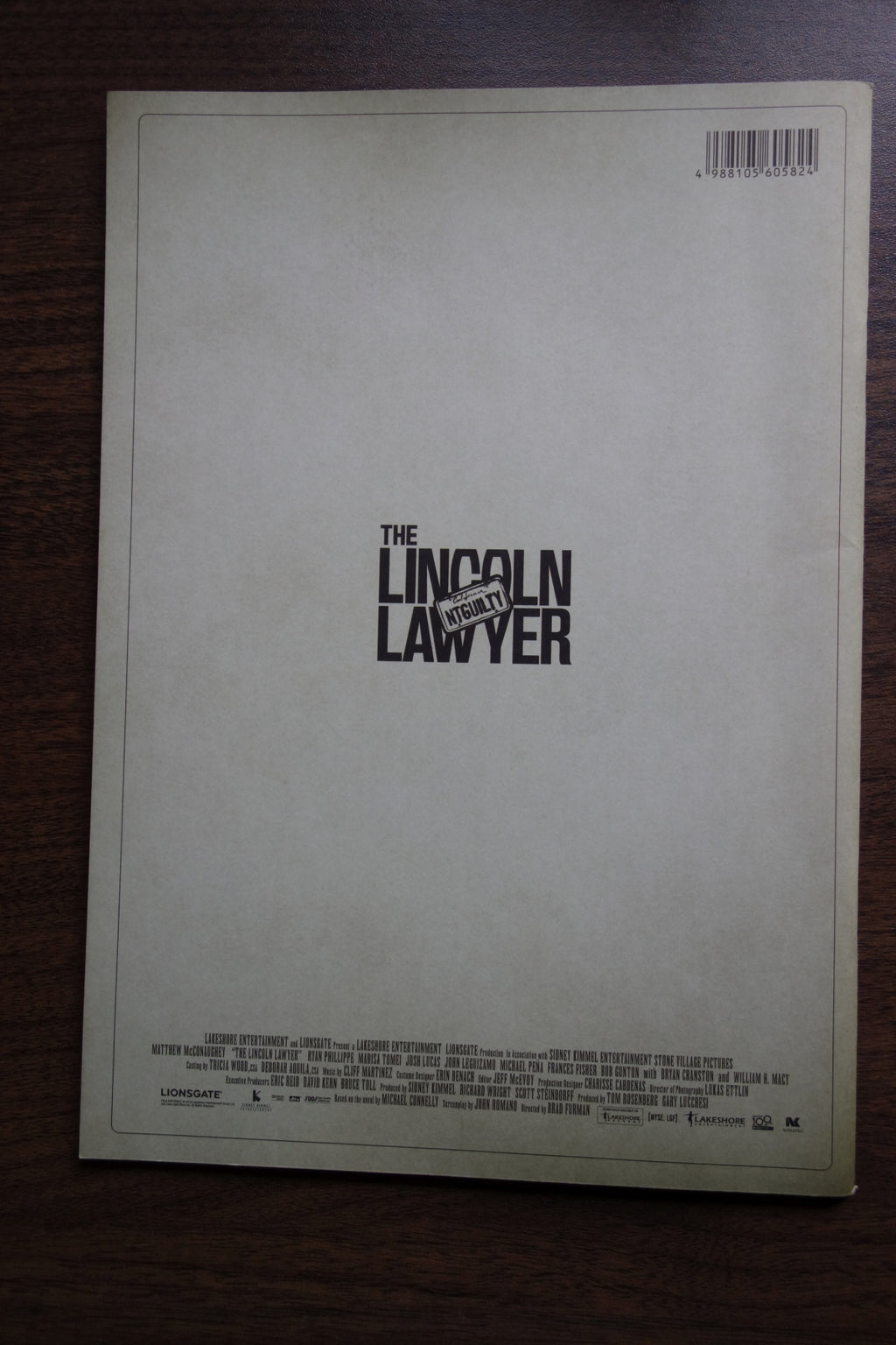 The Lincoln Lawyer Japanese Anime Movie Program Pamphlet 2011