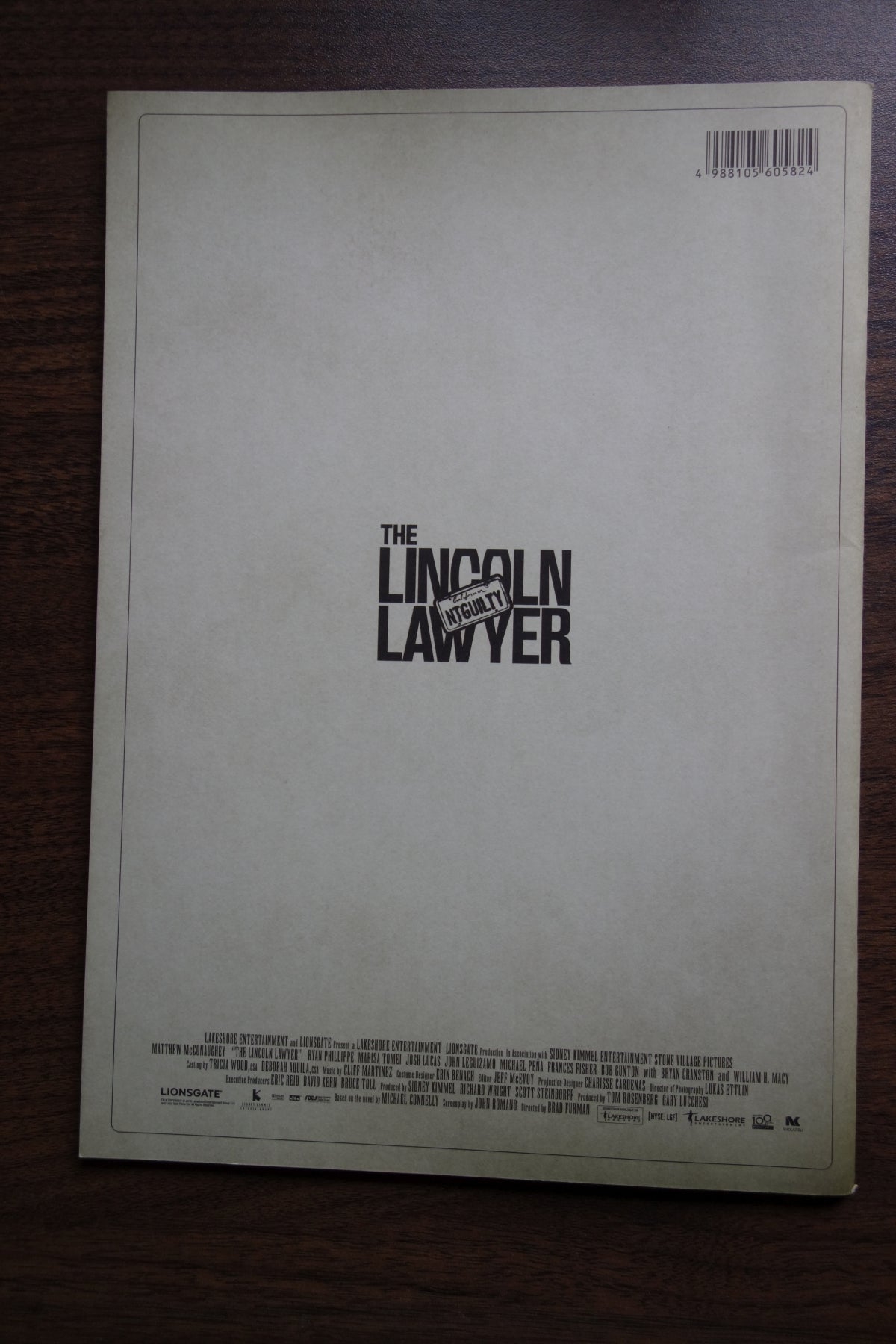 The Lincoln Lawyer Japanese Anime Movie Program Pamphlet 2011