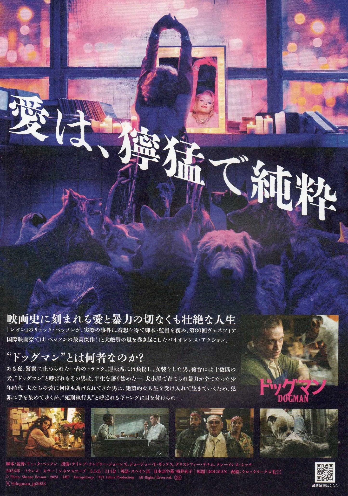 Dogman Japanese Chirashi Mini Ad-Flyer Poster 2023 Luc Besson