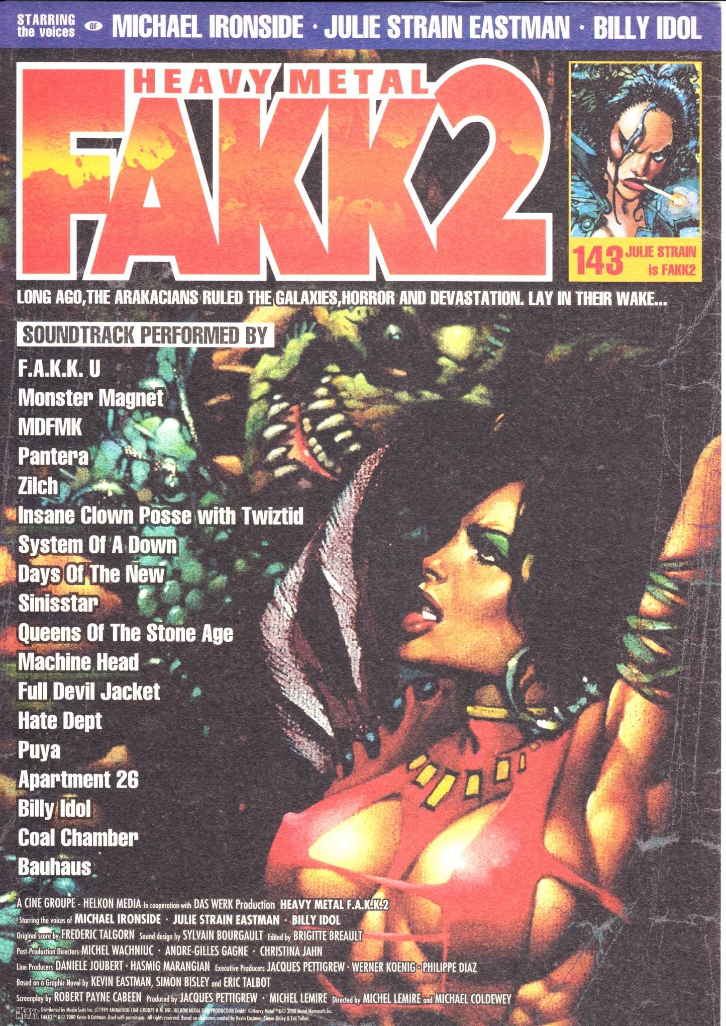 Heavy Metal 2000 Fakk2 Japanese Anime Chirashi Mini Ad-Flyer Poster 2000