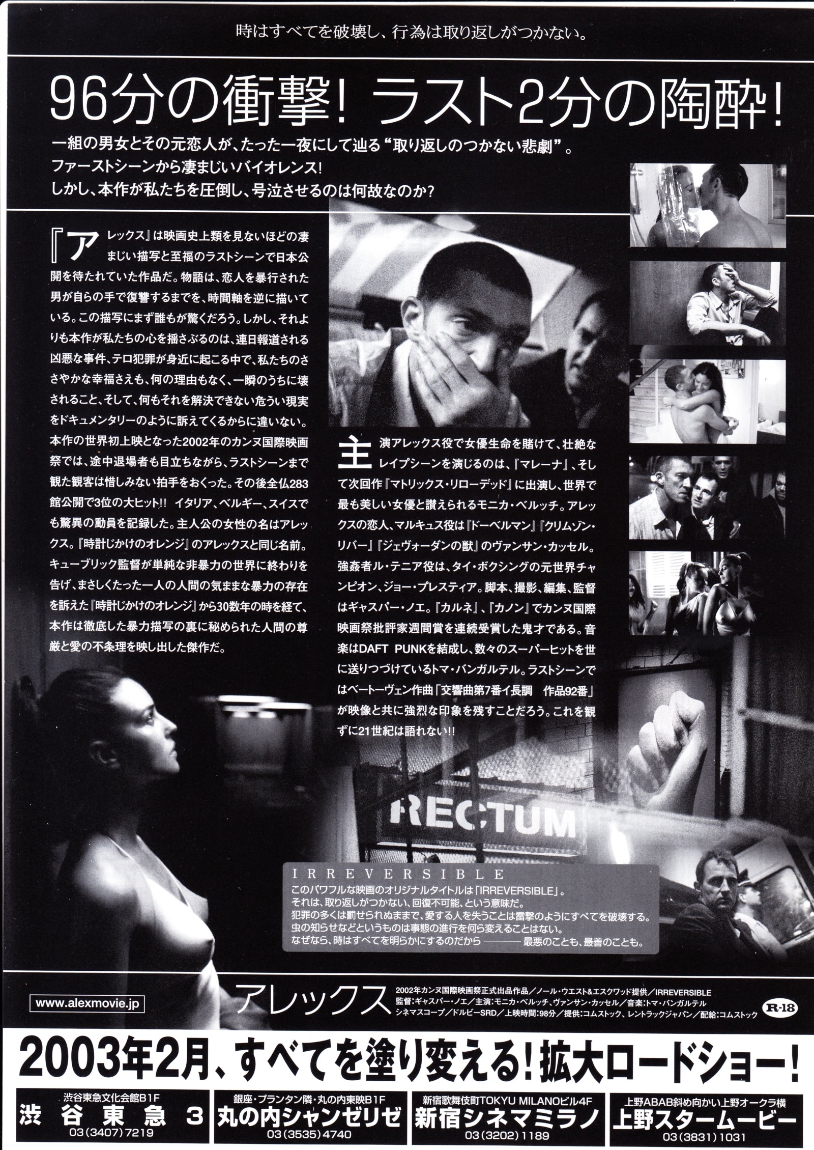 Irreversible Japanese Chirashi Mini Ad-Flyer Poster 2002
