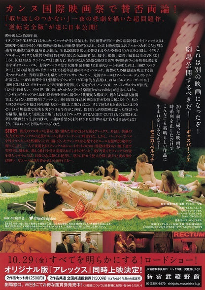 Irreversible Straight Cut Japanese Chirashi Mini Ad-Flyer Poster 2020 Gaspar Noe