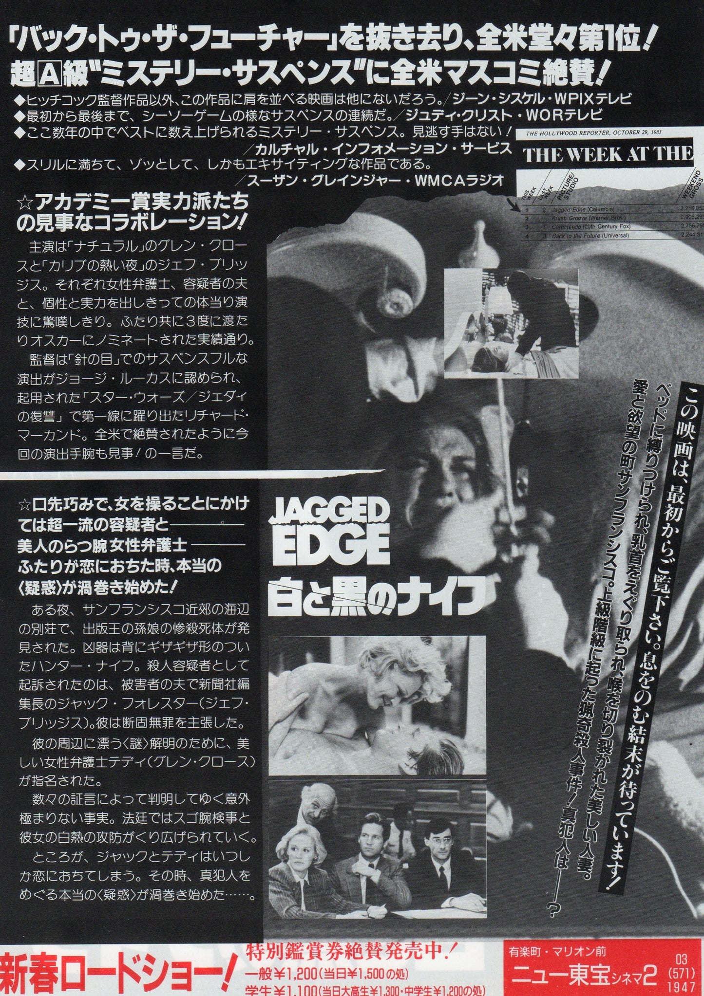 Jagged Edge Japanese Chirashi Mini Ad-Flyer Poster 1985 B