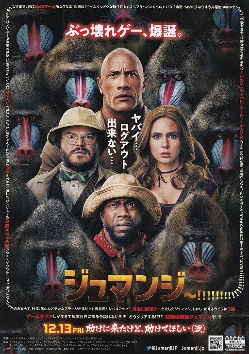 Jumanji The Next Level Japanese Chirashi Mini Ad-Flyer Poster 2019