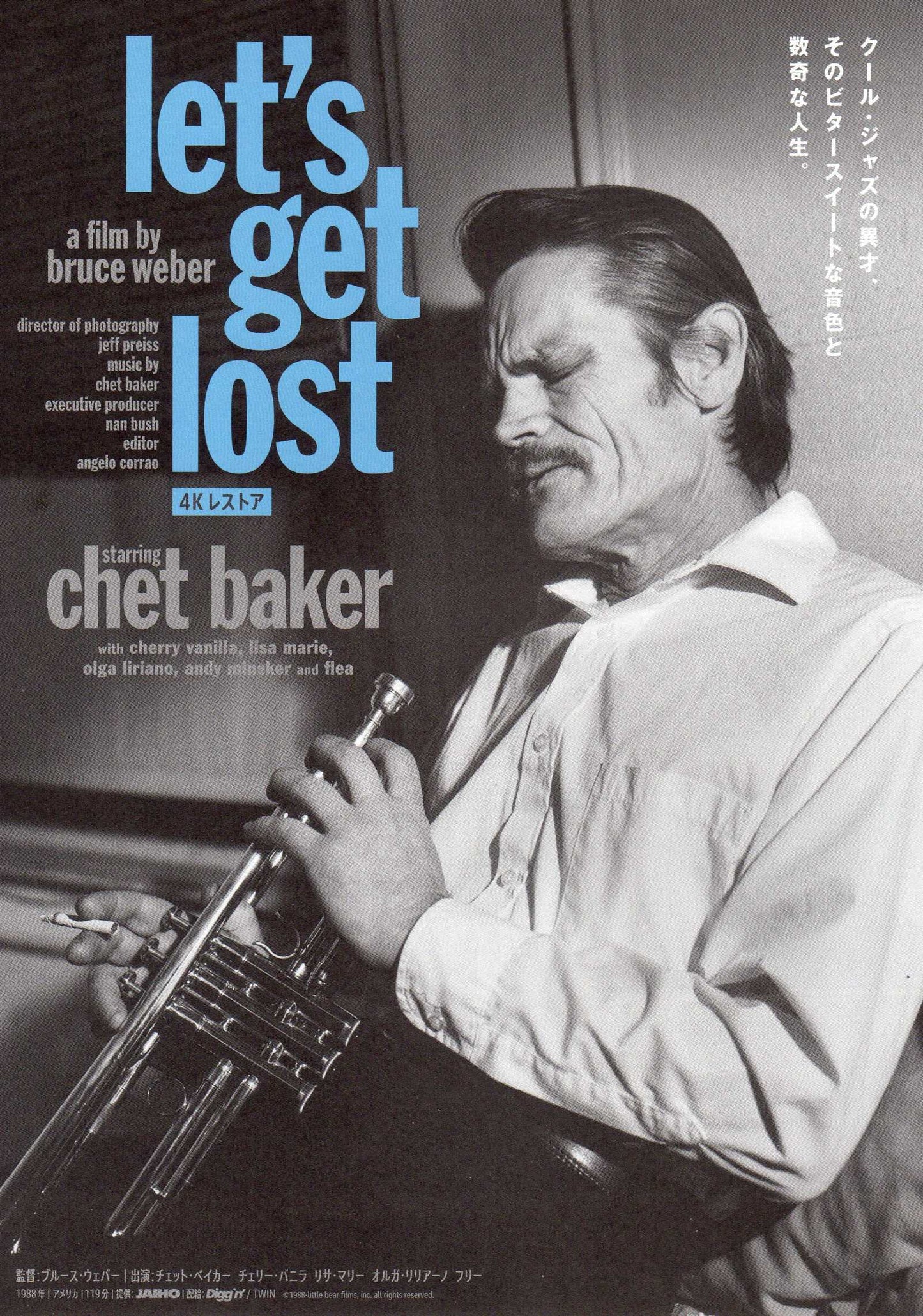 Let's Get Lost Japanese Chirashi Mini Ad-Flyer Poster 1988R Chet Baker