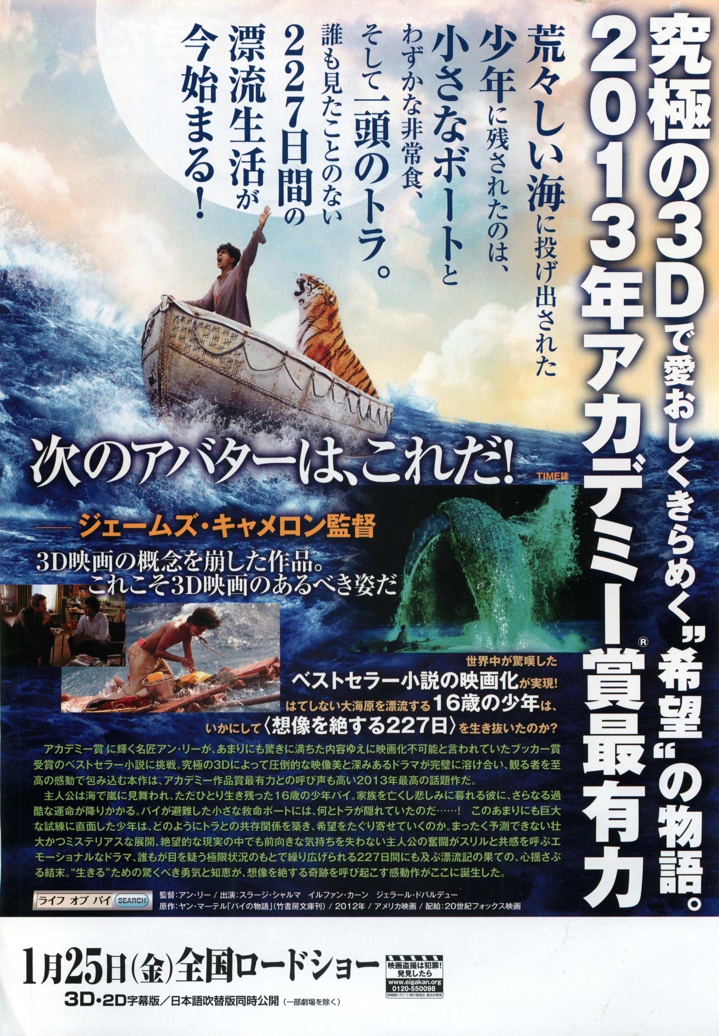 Life of Pi Japanese Chirashi Mini Ad-Flyer Poster 2012 B