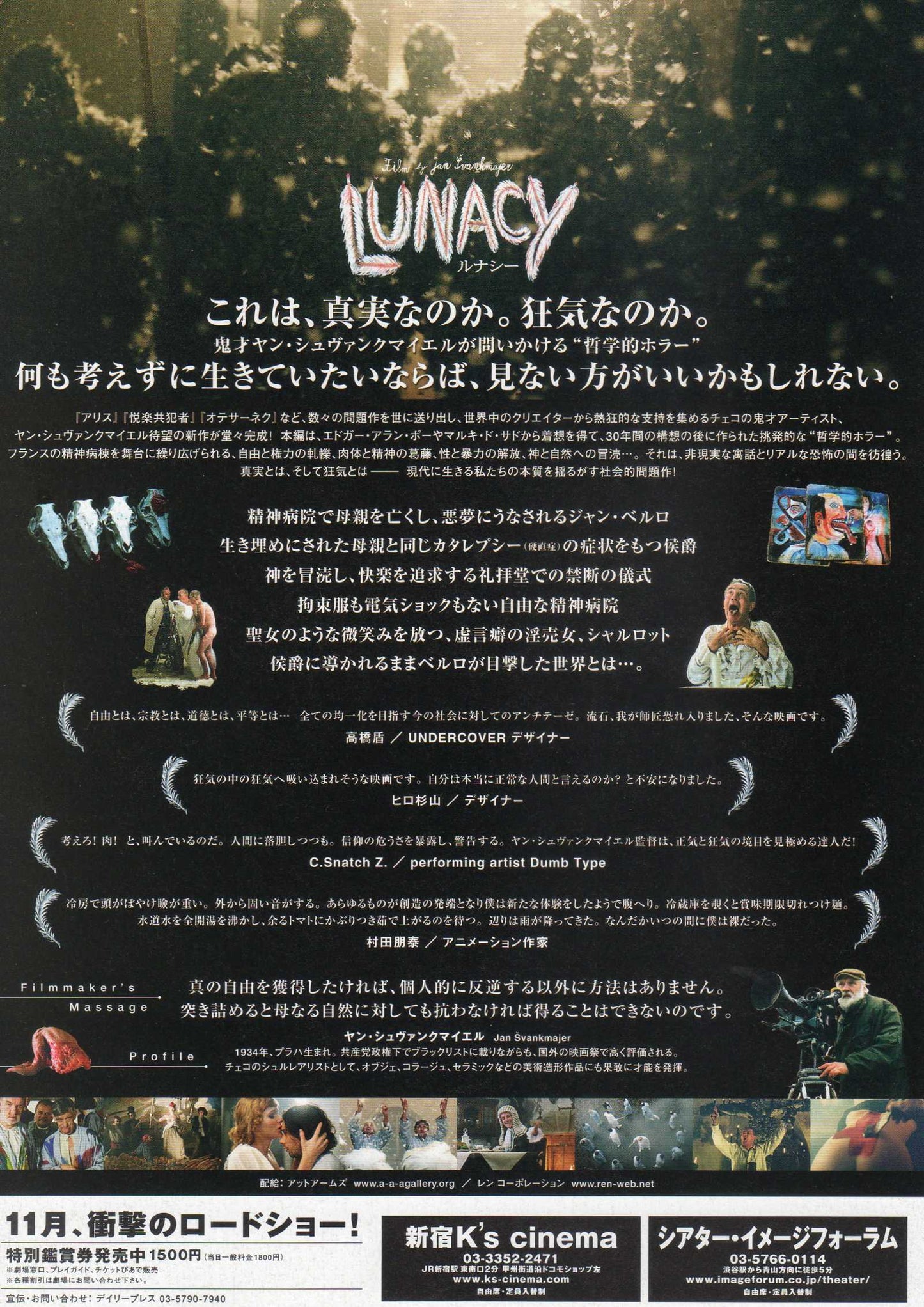 Lunacy Japanese Chirashi Mini Ad-Flyer Poster 2005 Svankmajer