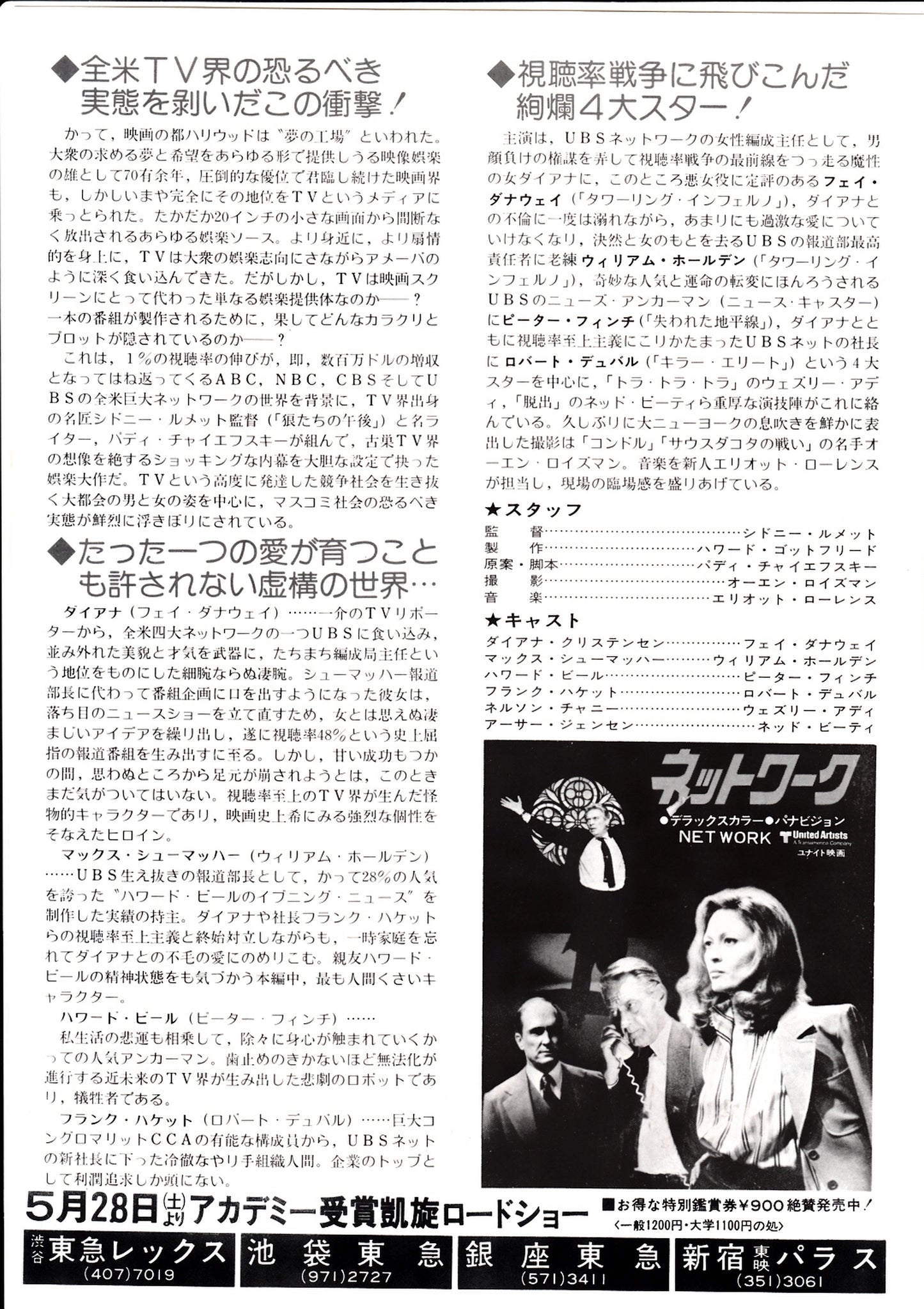 Network Japanese Chirashi Mini Ad-Flyer Poster 1976