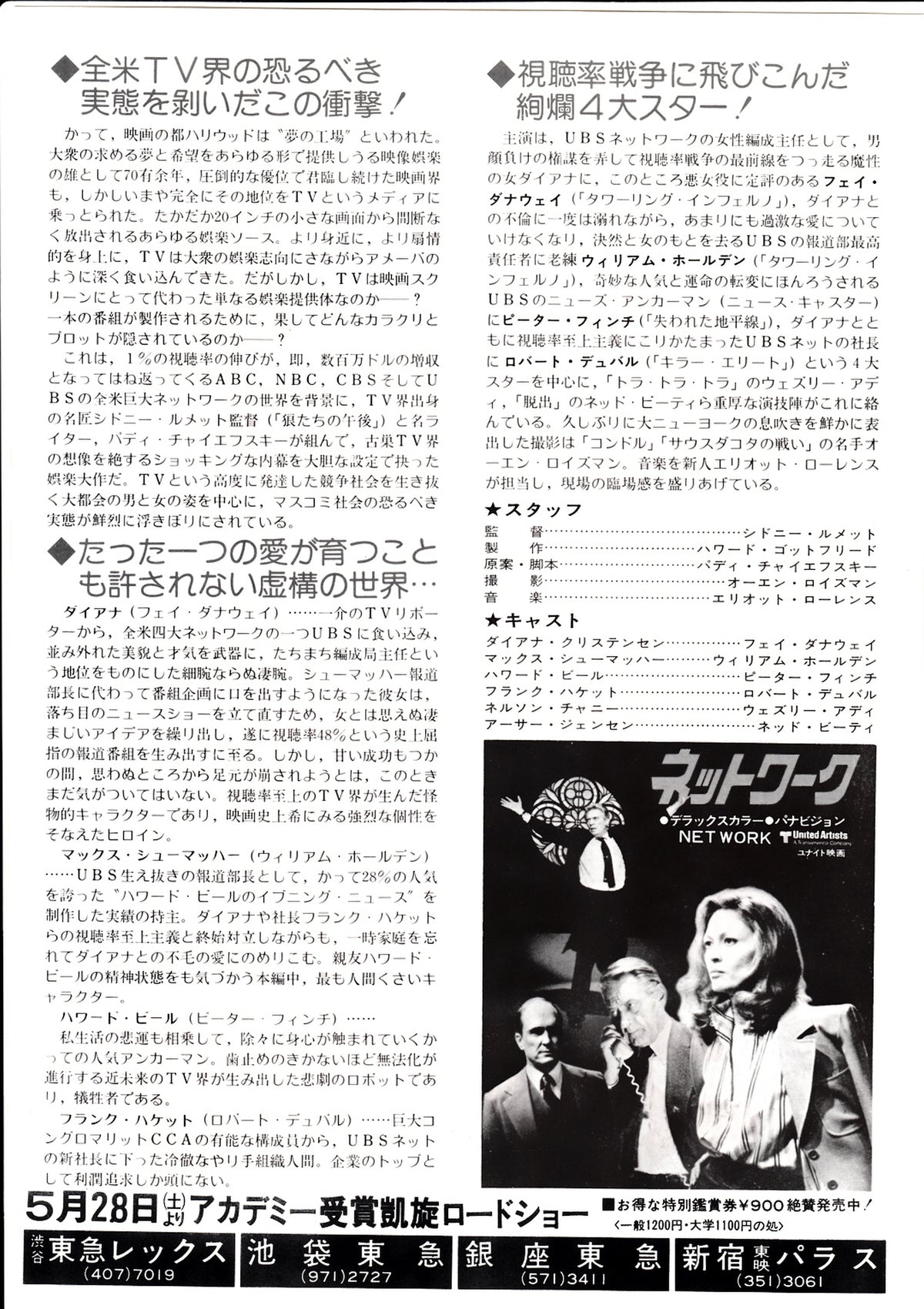 Network Japanese Chirashi Mini Ad-Flyer Poster 1976