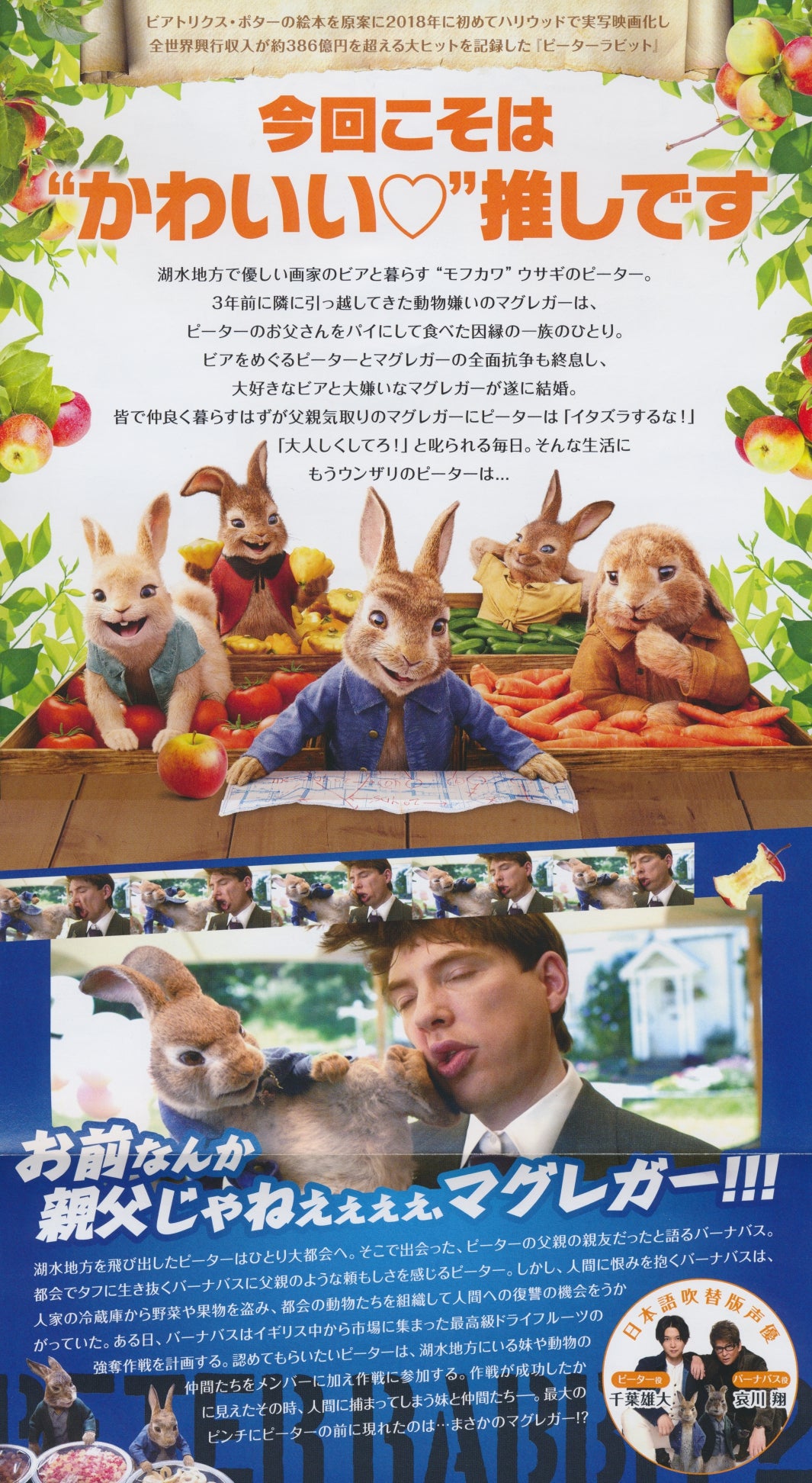 Peter Rabbit 2 The Runaway Japanese Chirashi Mini Ad-Flyer Poster 2021