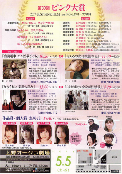 Pink Film Award Japanese Chirashi Mini Ad-Flyer Poster 2017
