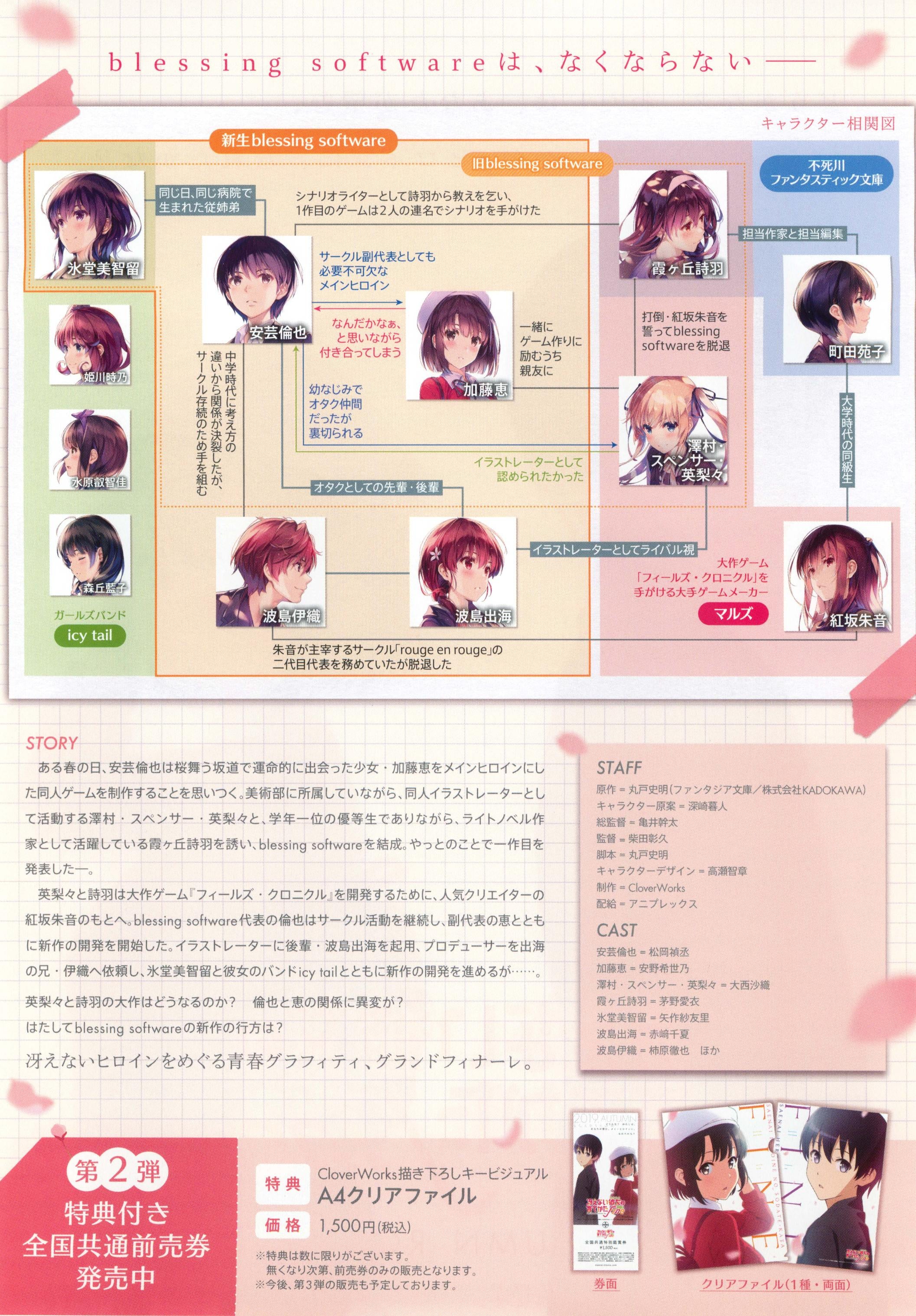 Saenai Heroine no Sodatekata Japanese Anime Chirashi Mini Ad-Flyer Poster 2019 A