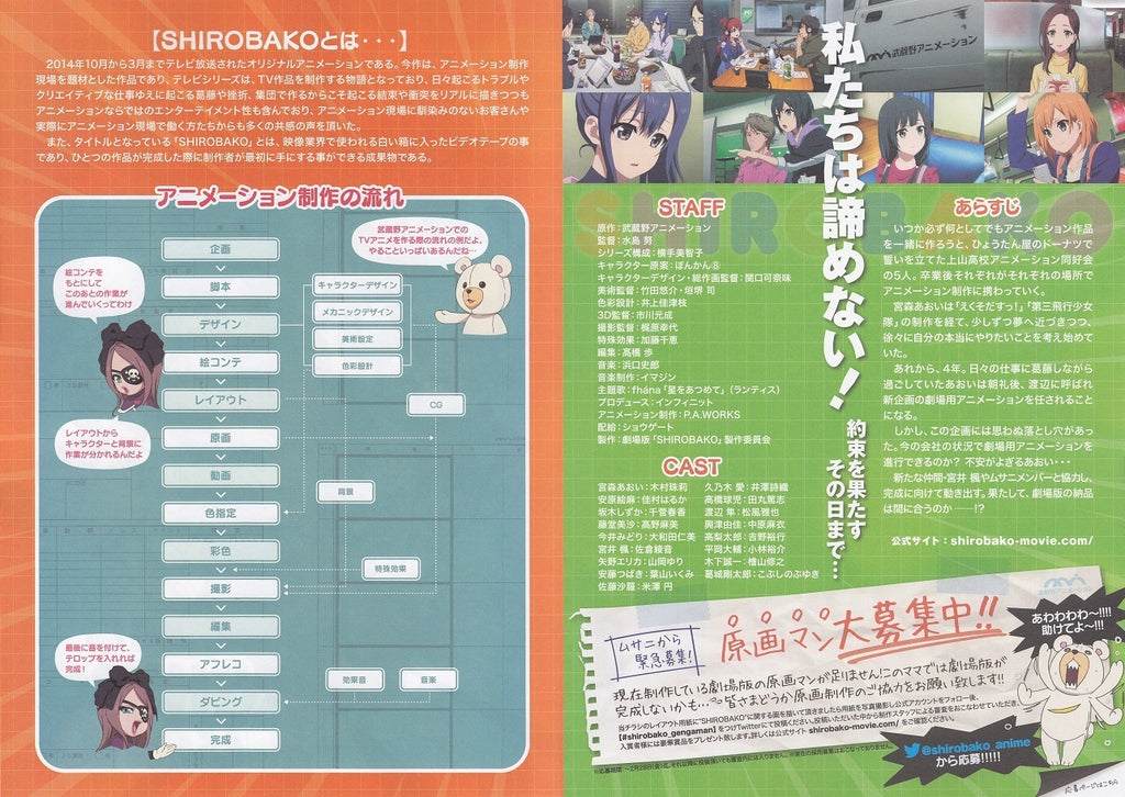 Shirobako Japanese Anime Chirashi Mini Ad-Flyer Poster 2020 4p
