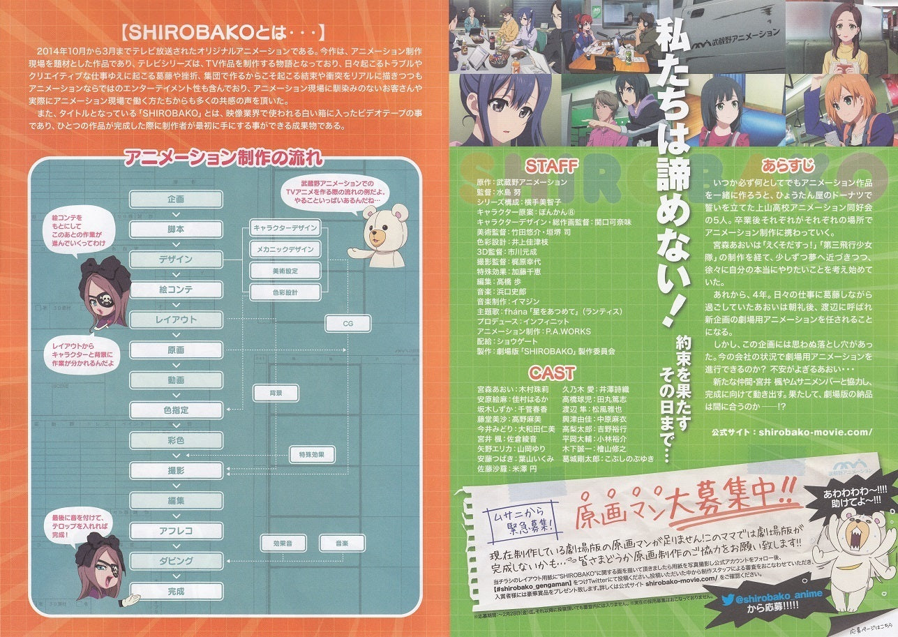 Shirobako Japanese Anime Chirashi Mini Ad-Flyer Poster 2020 4p