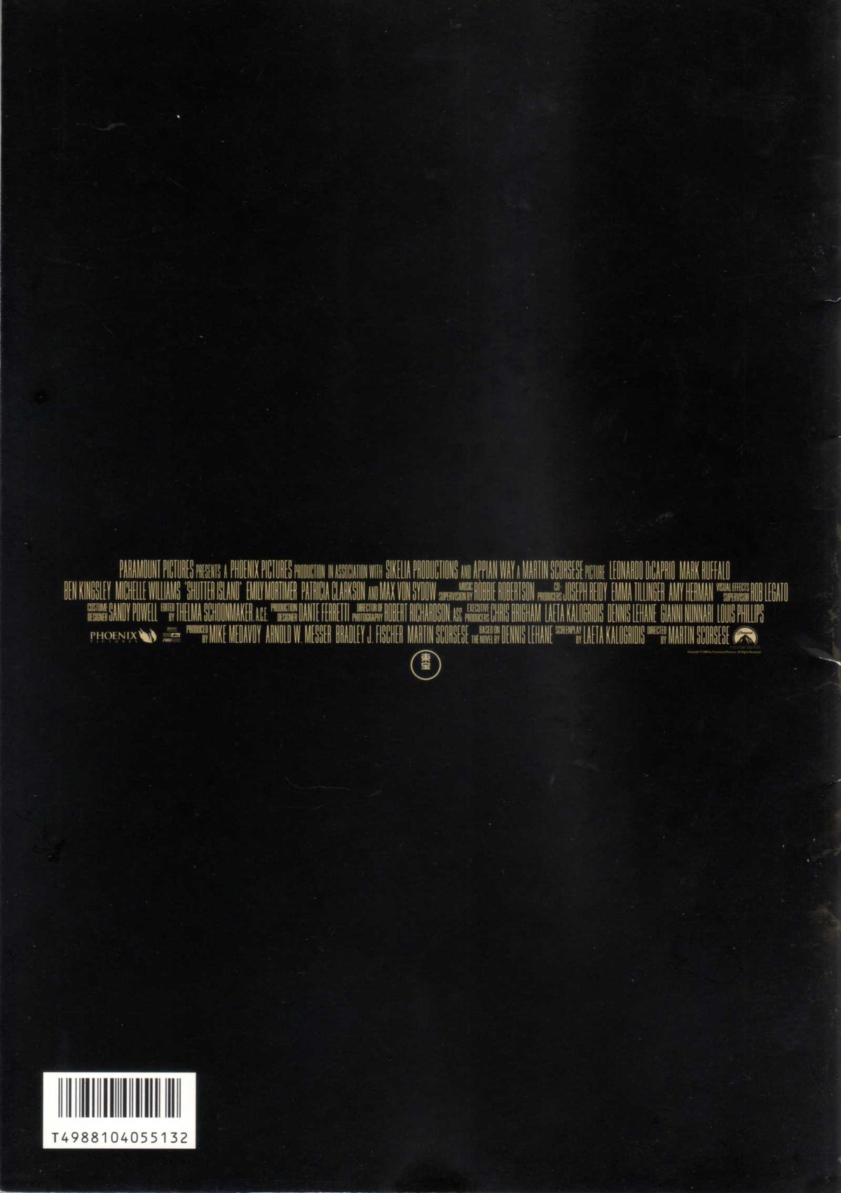 Shutter Island Japanese Movie Program Pamphlet 2010 Scorzese