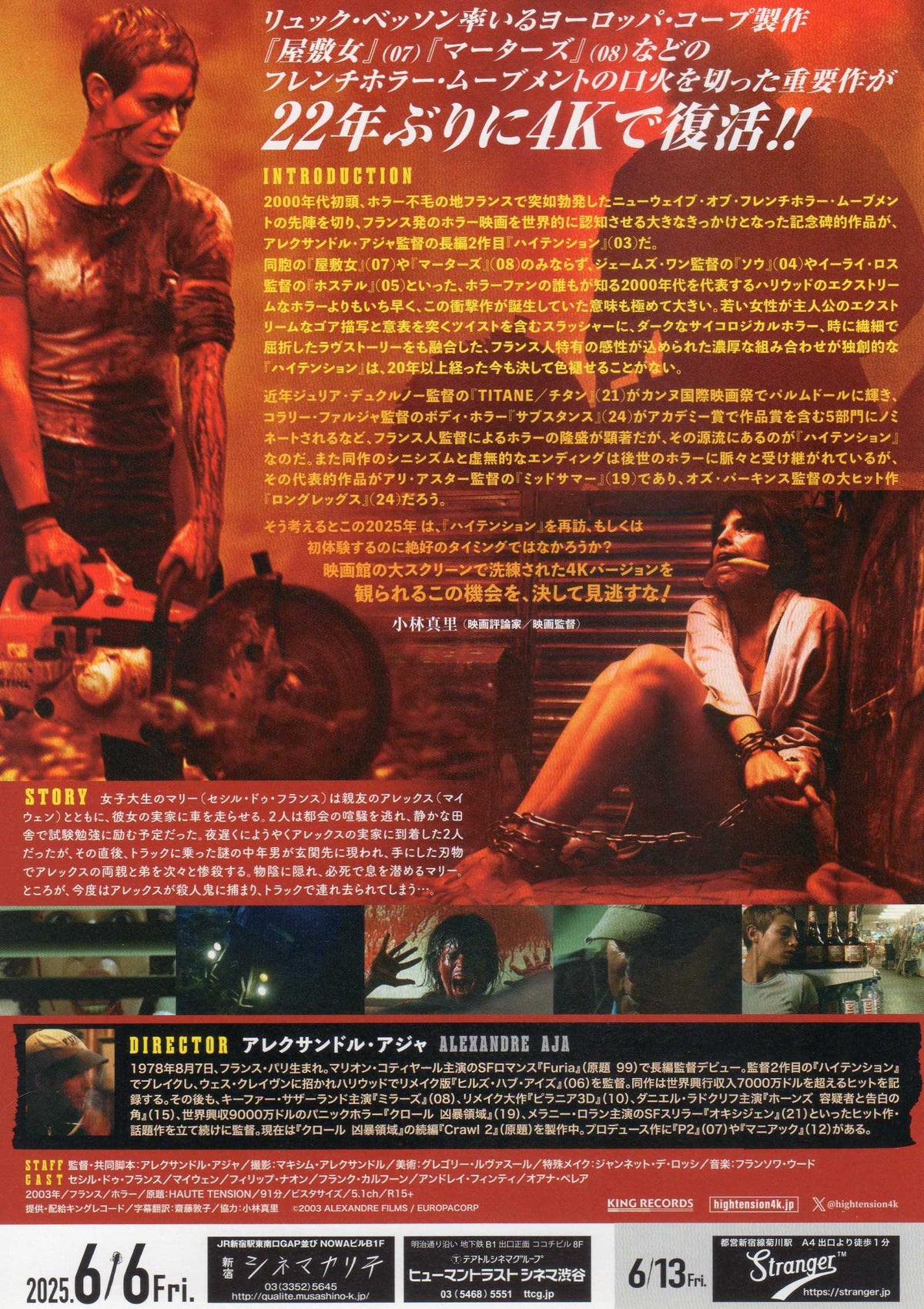 Switchblade Romance High Tension Japanese Chirashi Mini Ad-Flyer Poster 2003R