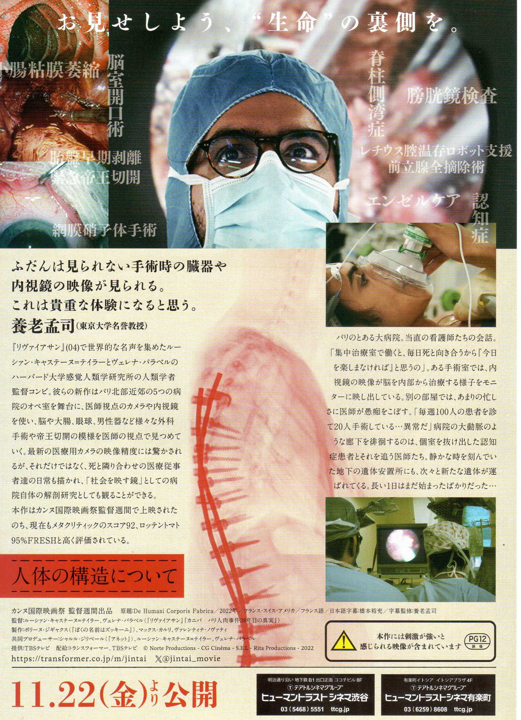 The Fabric of The Human Body Japanese Chirashi Mini Ad-Flyer Poster 2022