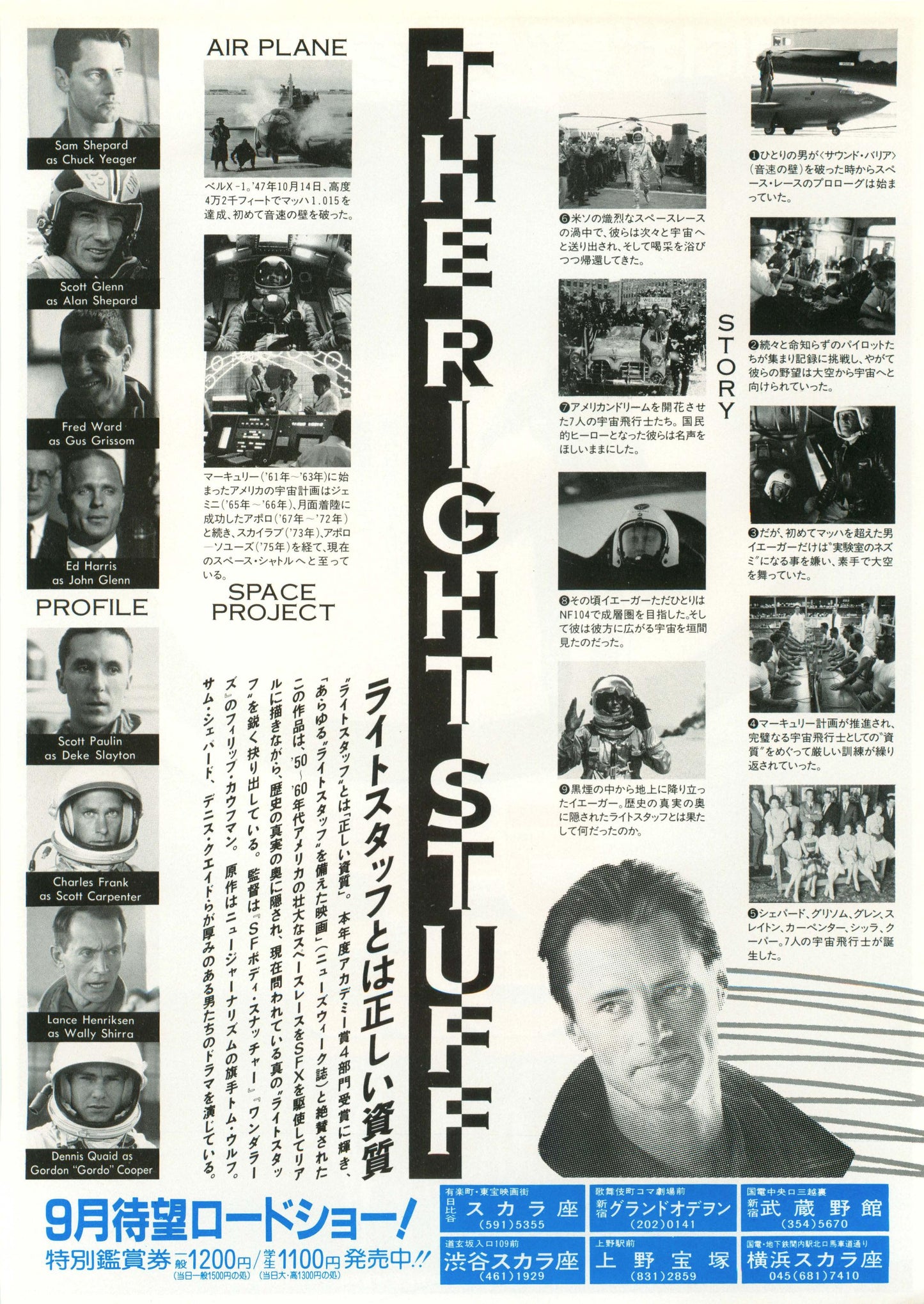 The Right Stuff Japanese Chirashi Mini Ad-Flyer Poster 1983