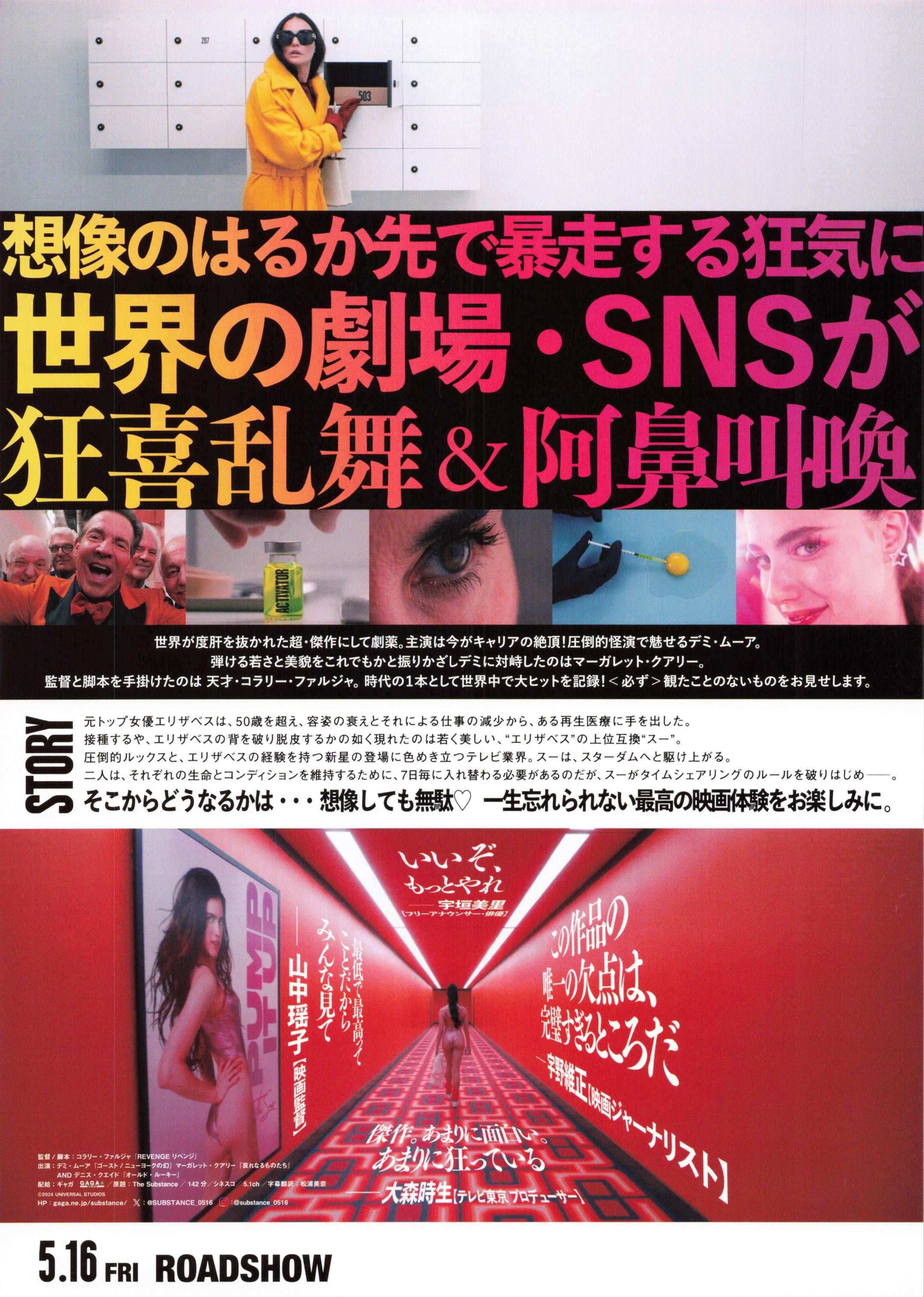 The Substance Japanese Chirashi Mini Ad-Flyer Poster 2024 B Demi Moore