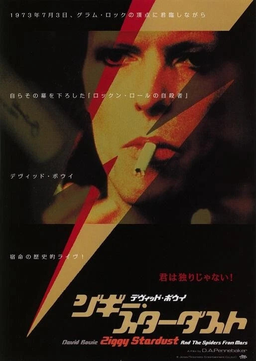 Ziggy Stardust The Spiders  Japanese Chirashi Mini Ad-Flyer Poster 1973R B Bowie