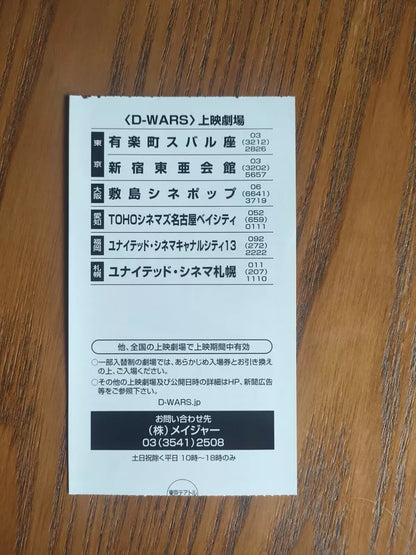 D-Wars Dragon Wars Japanese Cinema Ticket Stub 2007