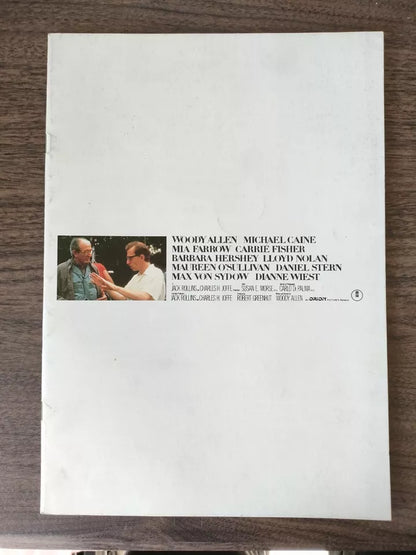Hannah And The Sisters Japanese Movie Program Pamphlet 1986 Woody Allen