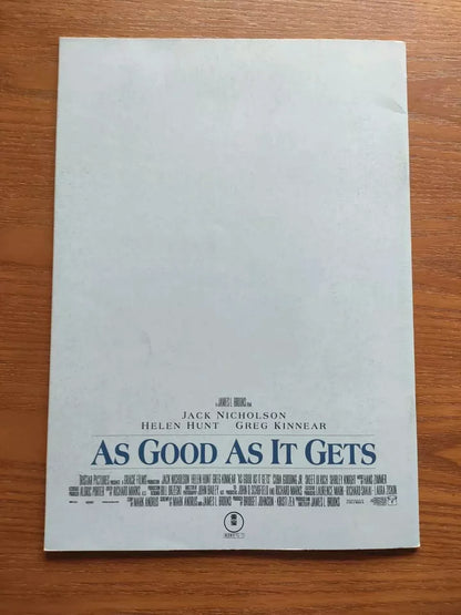 As Good As It Gets Japanese Movie Program Pamphlet 1997 Nicholson